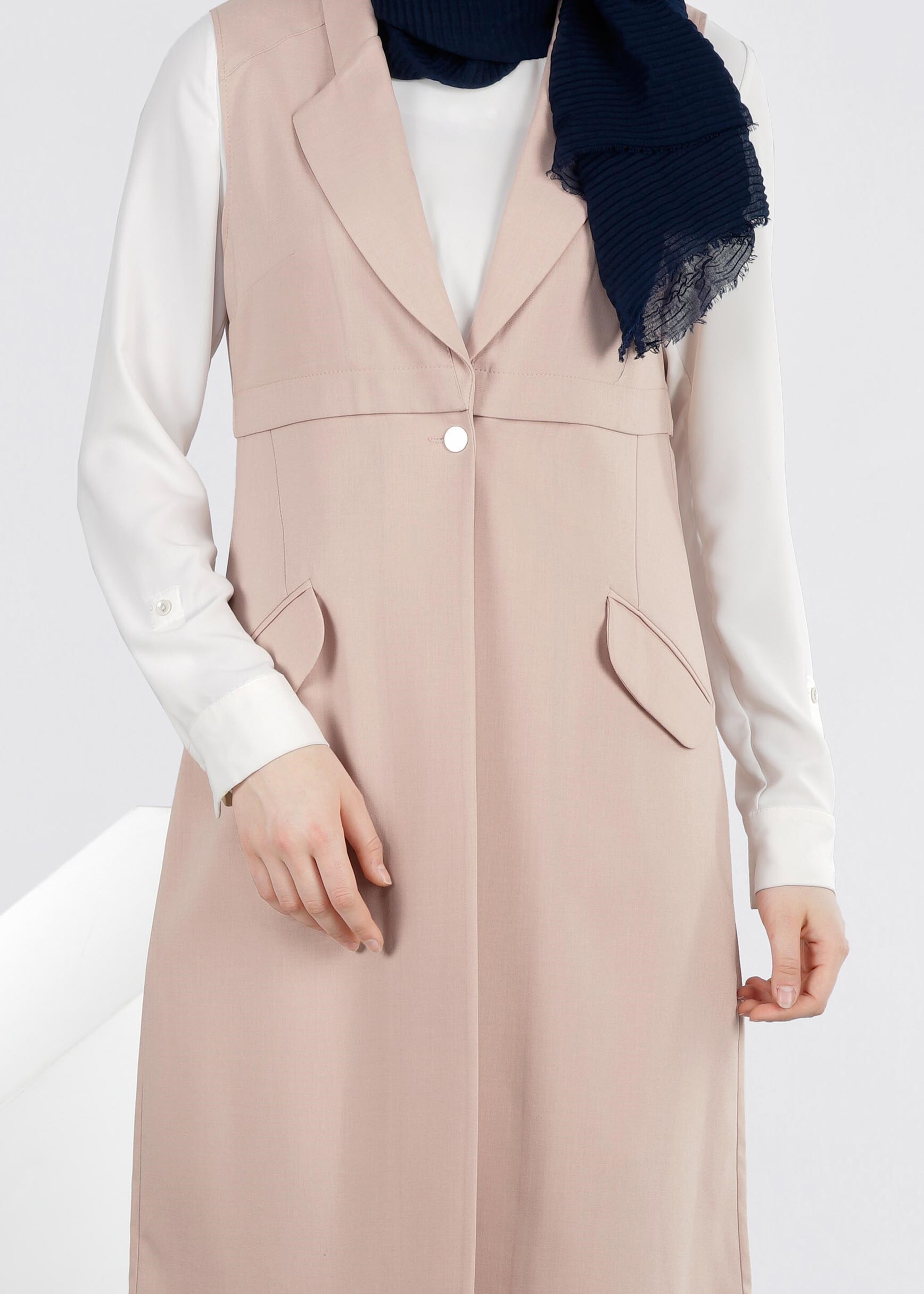 Tesettür giyim PUDRA 4274 STİL 8563 YELEK 38/46 TEK40