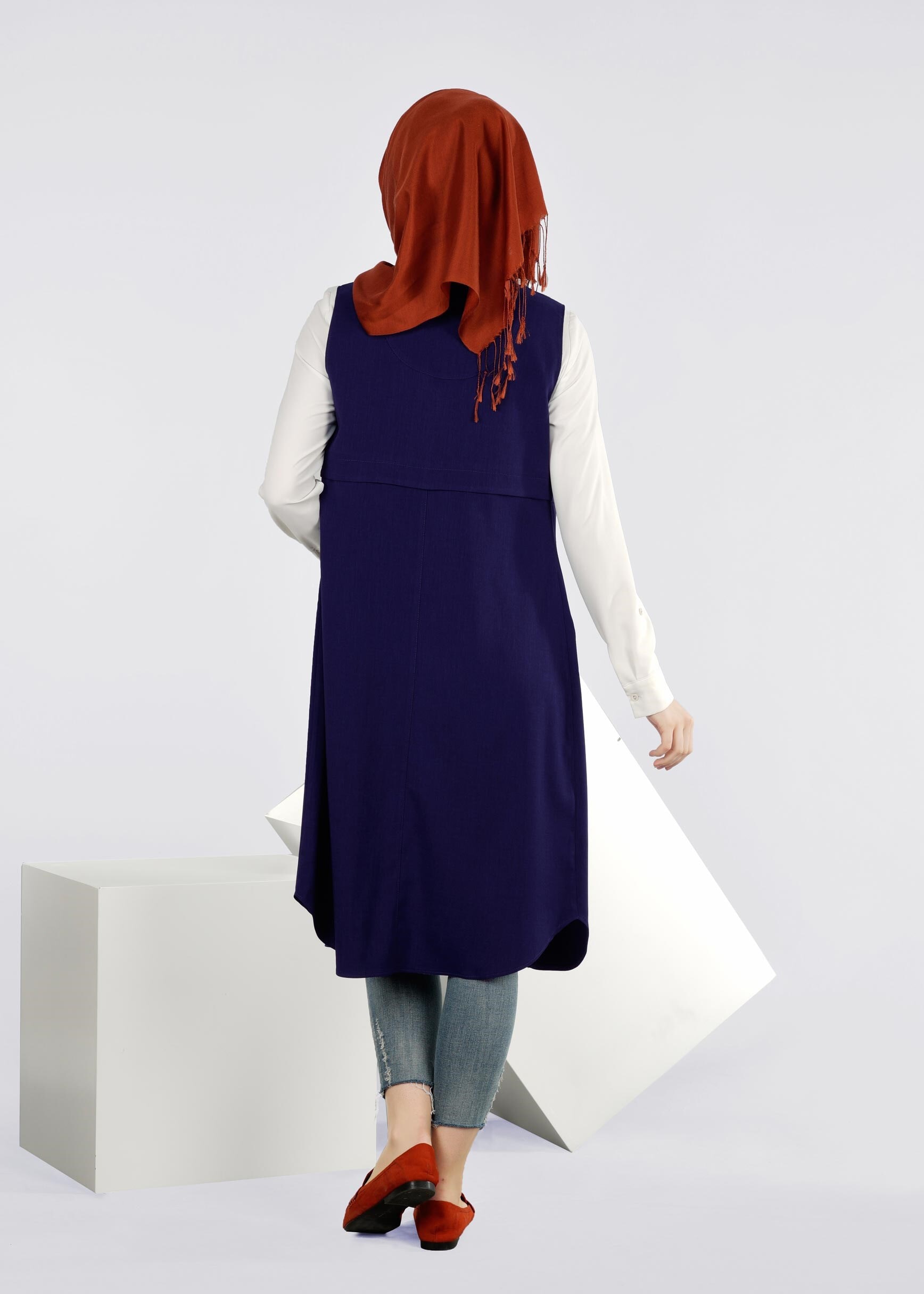 Tesettür giyim LACİVERT 4274 STİL 8563 YELEK 38/46 TEK40