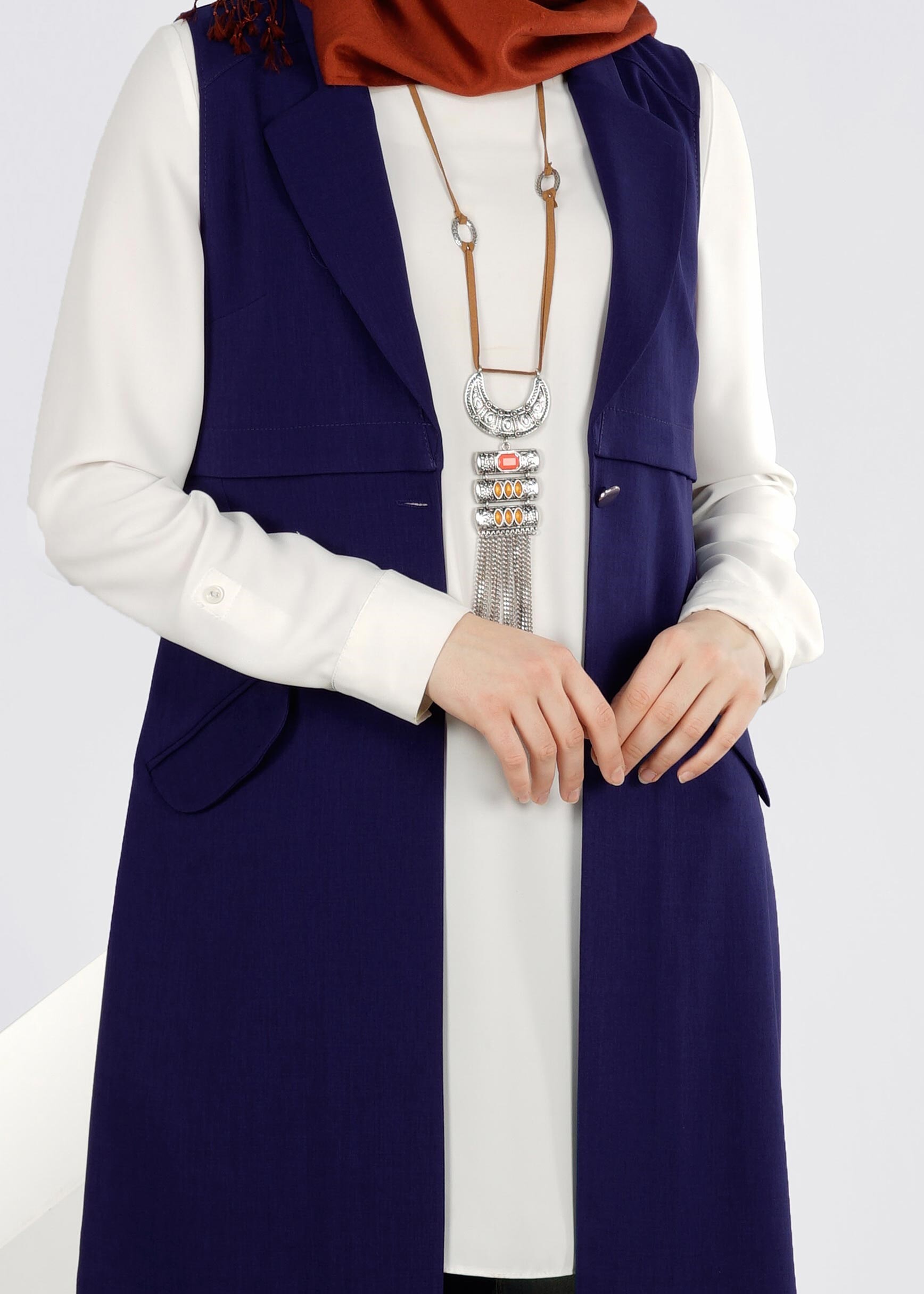 Tesettür giyim LACİVERT 4274 STİL 8563 YELEK 38/46 TEK40