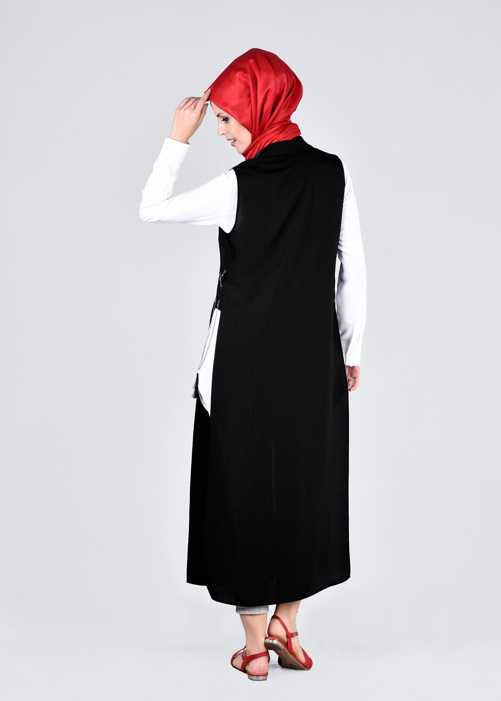 Tesettür giyim SİYAH 4275 YOGA YELEK 38/46 TEK40