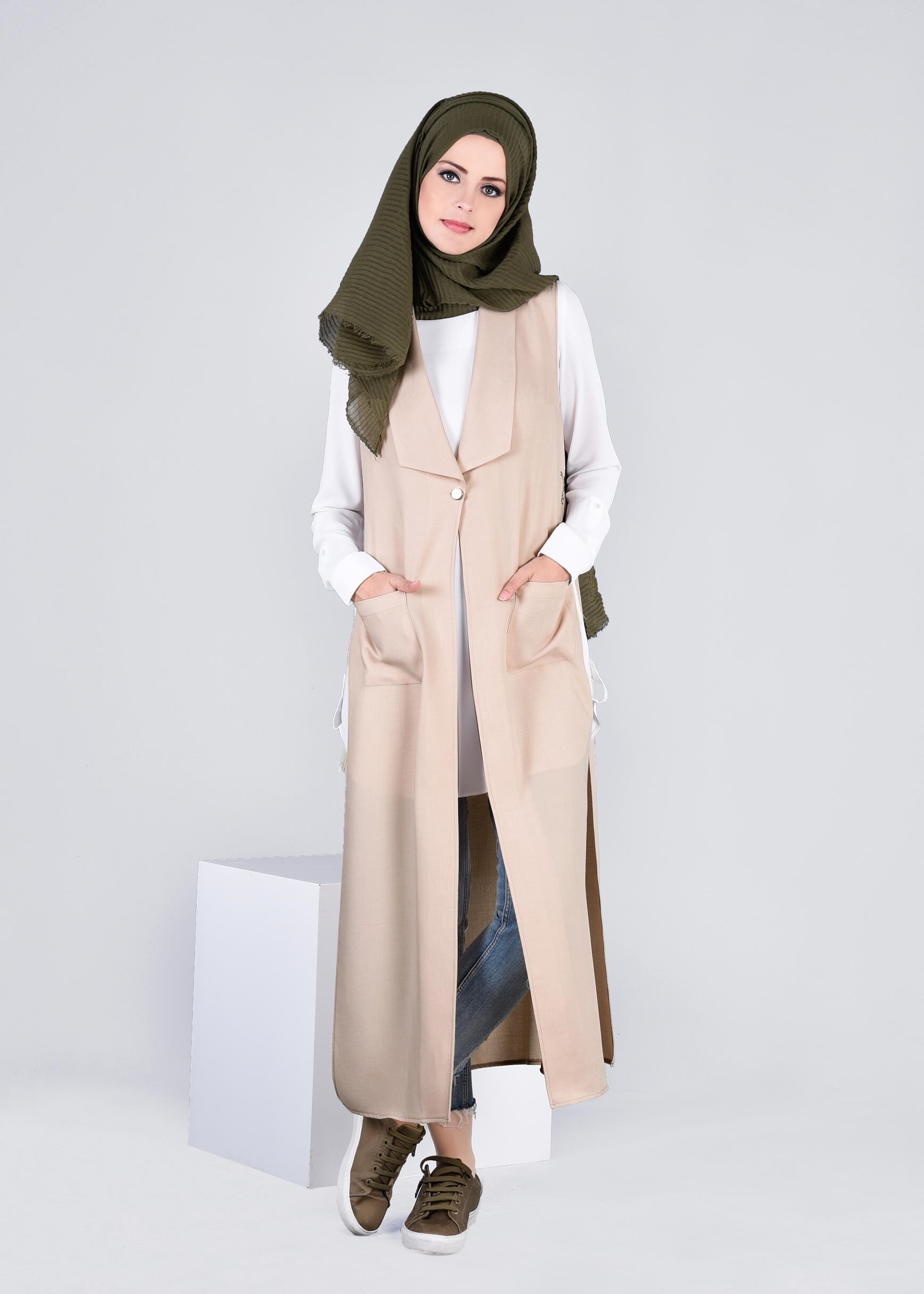 Tesettür giyim BEJ 4275 YOGA YELEK 38/46 TEK40
