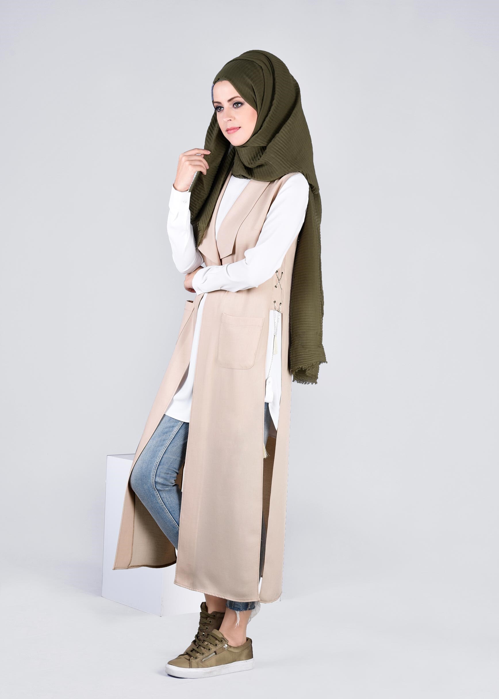 Tesettür giyim BEJ 4275 YOGA YELEK 38/46 TEK40