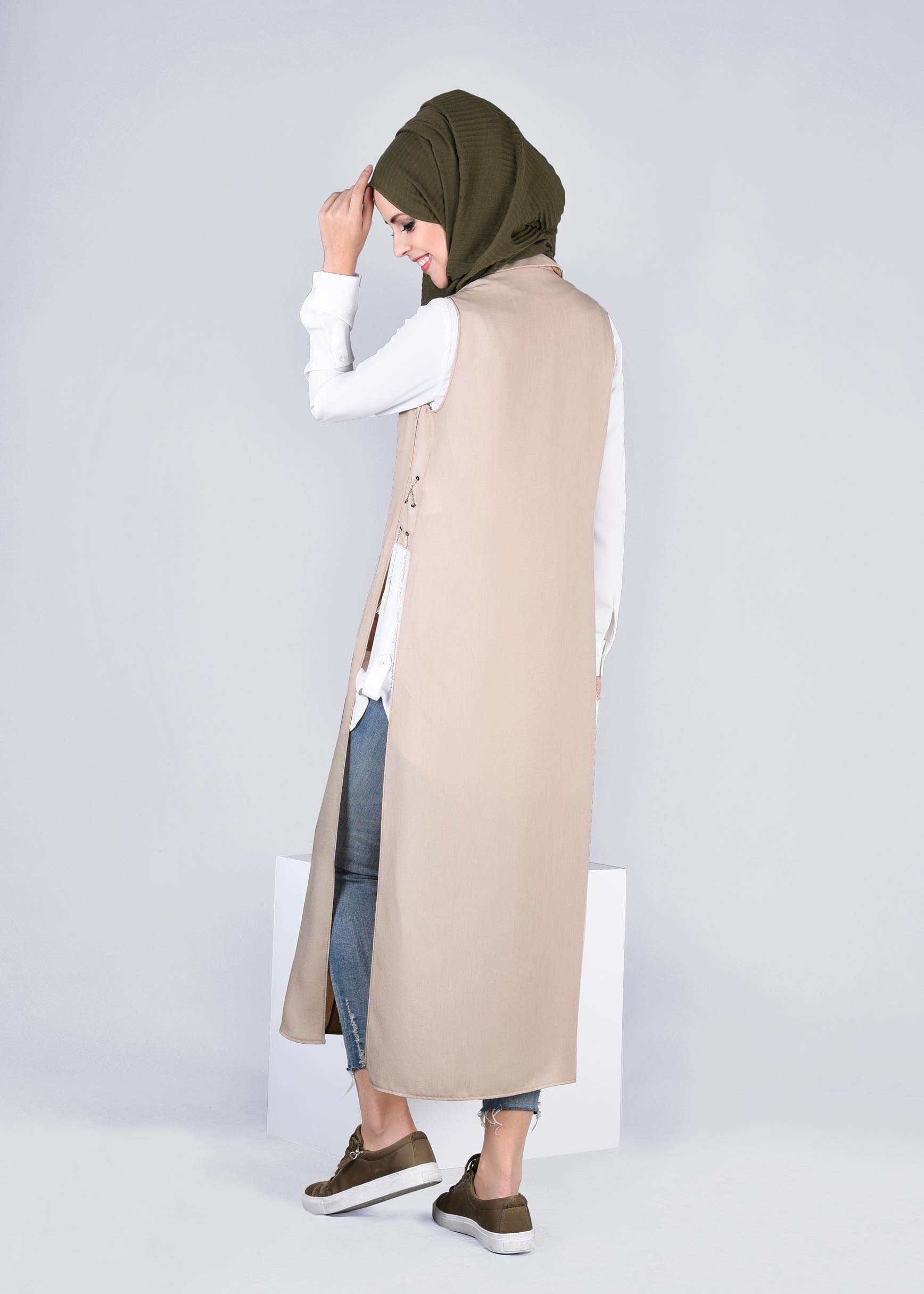 Tesettür giyim BEJ 4275 YOGA YELEK 38/46 TEK40