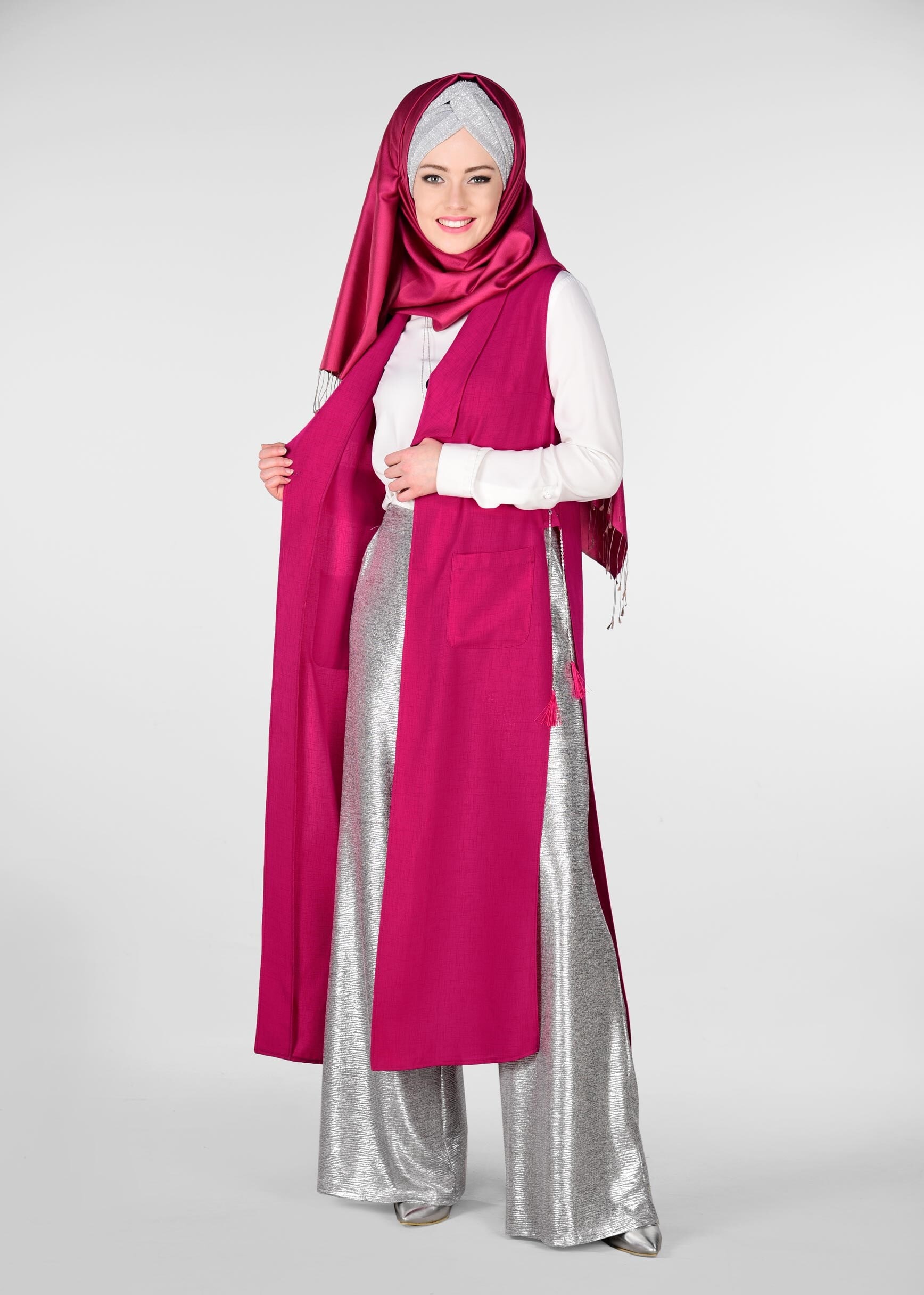 Tesettür giyim FUŞYA 4275 YOGA YELEK 38/46 TEK40
