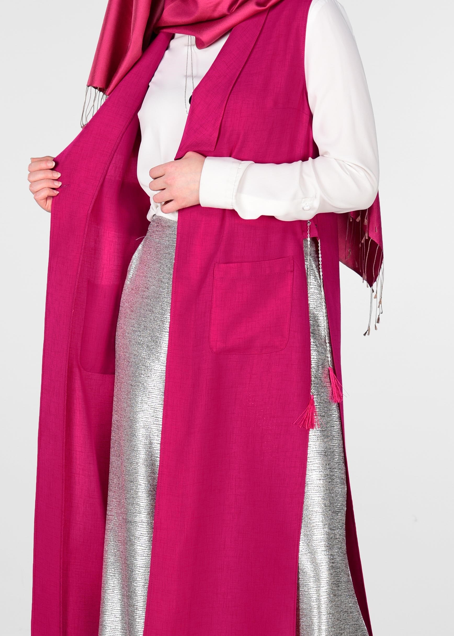 Tesettür giyim FUŞYA 4275 YOGA YELEK 38/46 TEK40