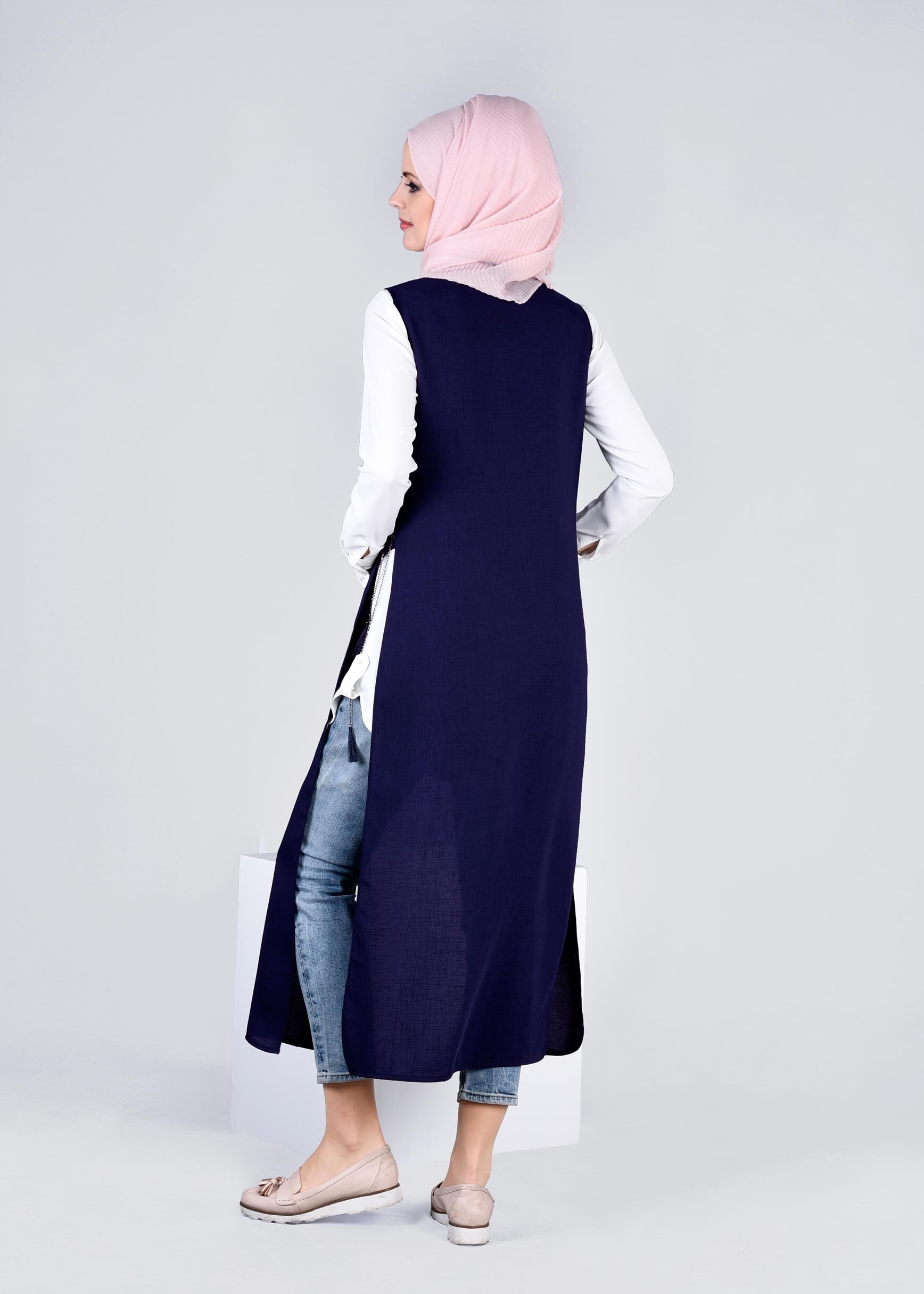 Tesettür giyim LACİVERT 4275 YOGA YELEK 38/46 TEK40