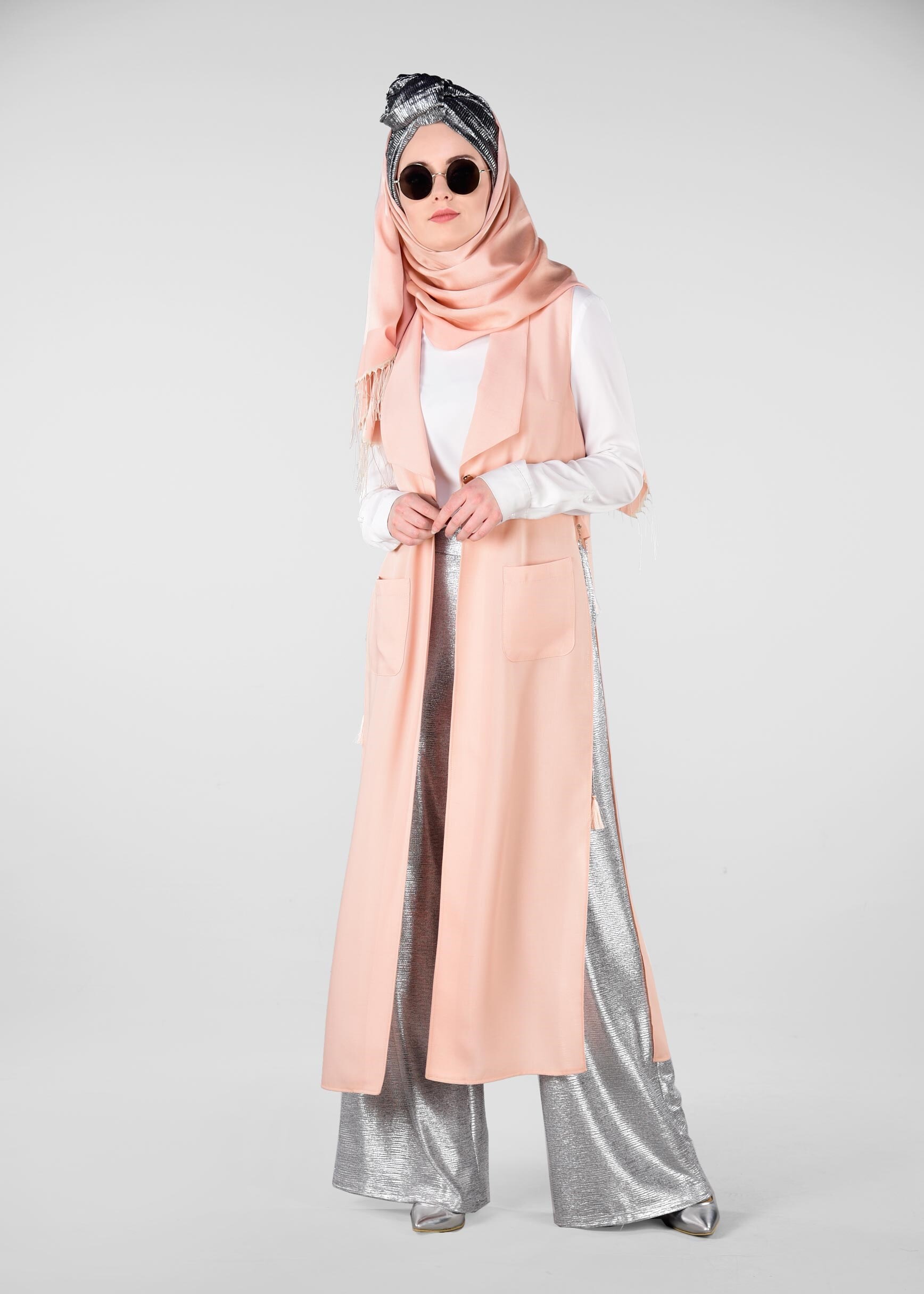 Tesettür giyim PUDRA 4275 YOGA YELEK 38/46 TEK40