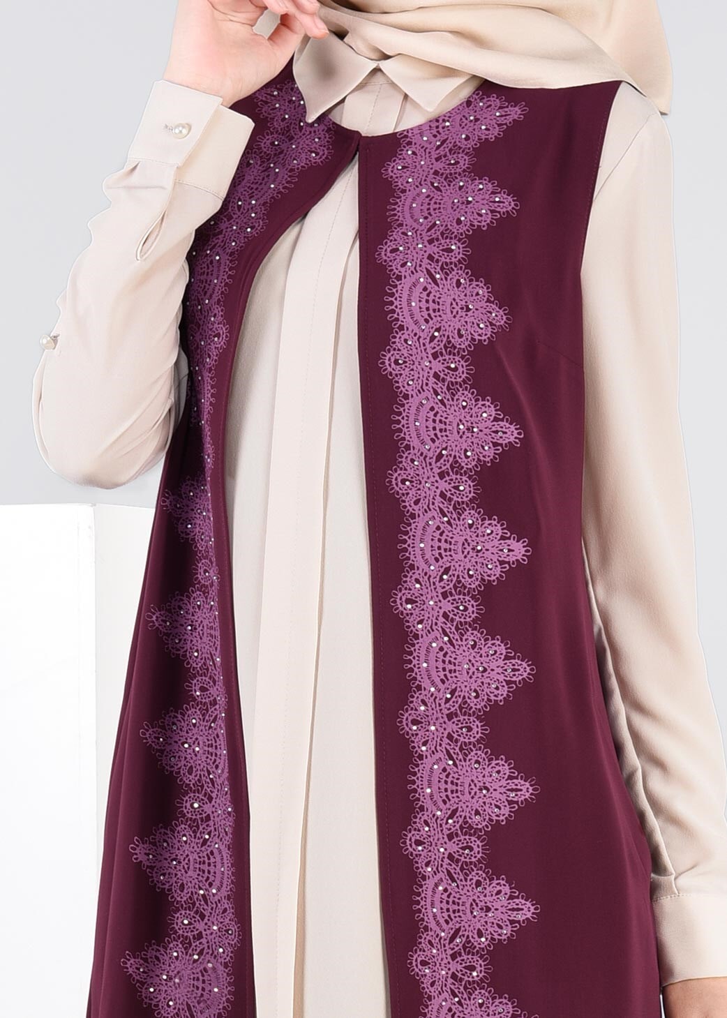 Tesettür giyim MÜRDÜM 4277 VİRONA 2&prime;Lİ YELEK 40/48 TEK38