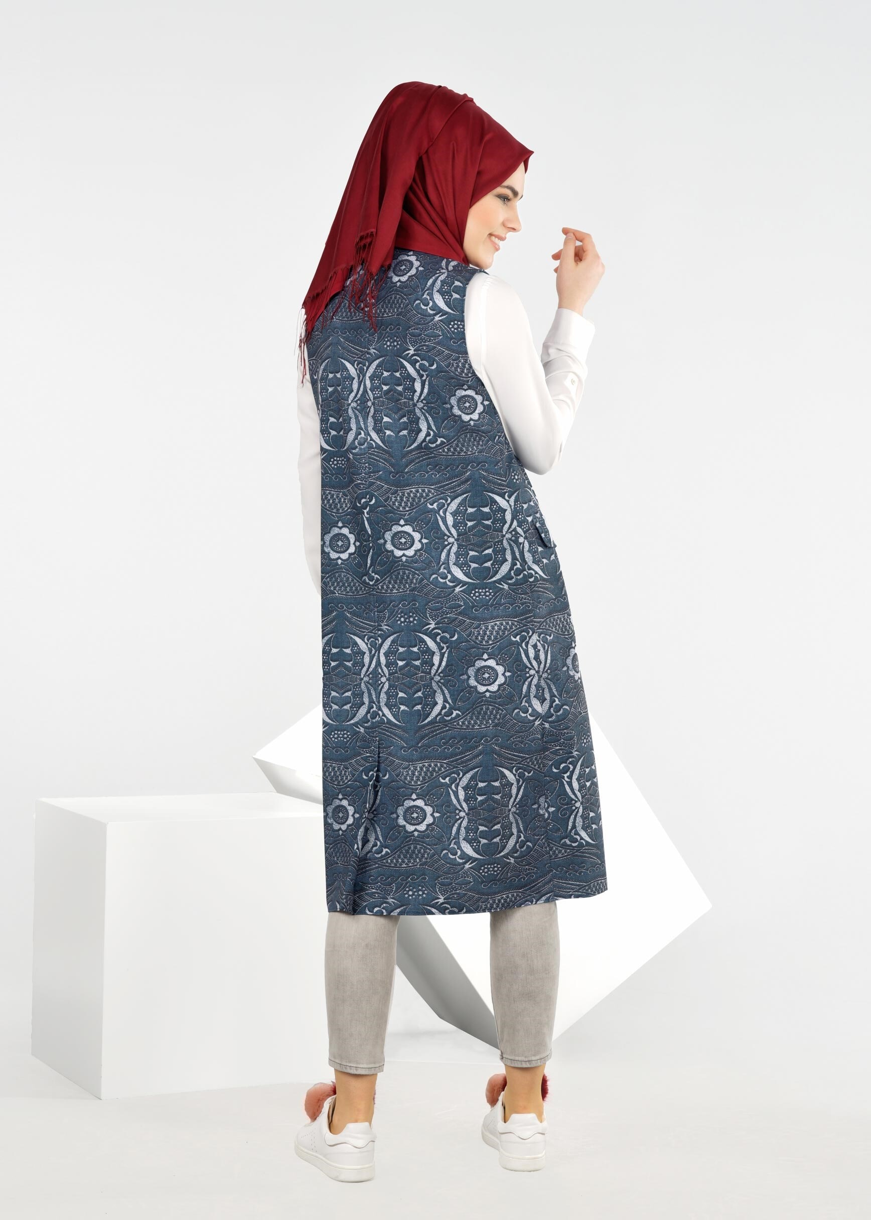 Tesettür giyim LACİVERT 4296 SEDEF 9845 TESETTÜR YELEK 38/46 TEK36