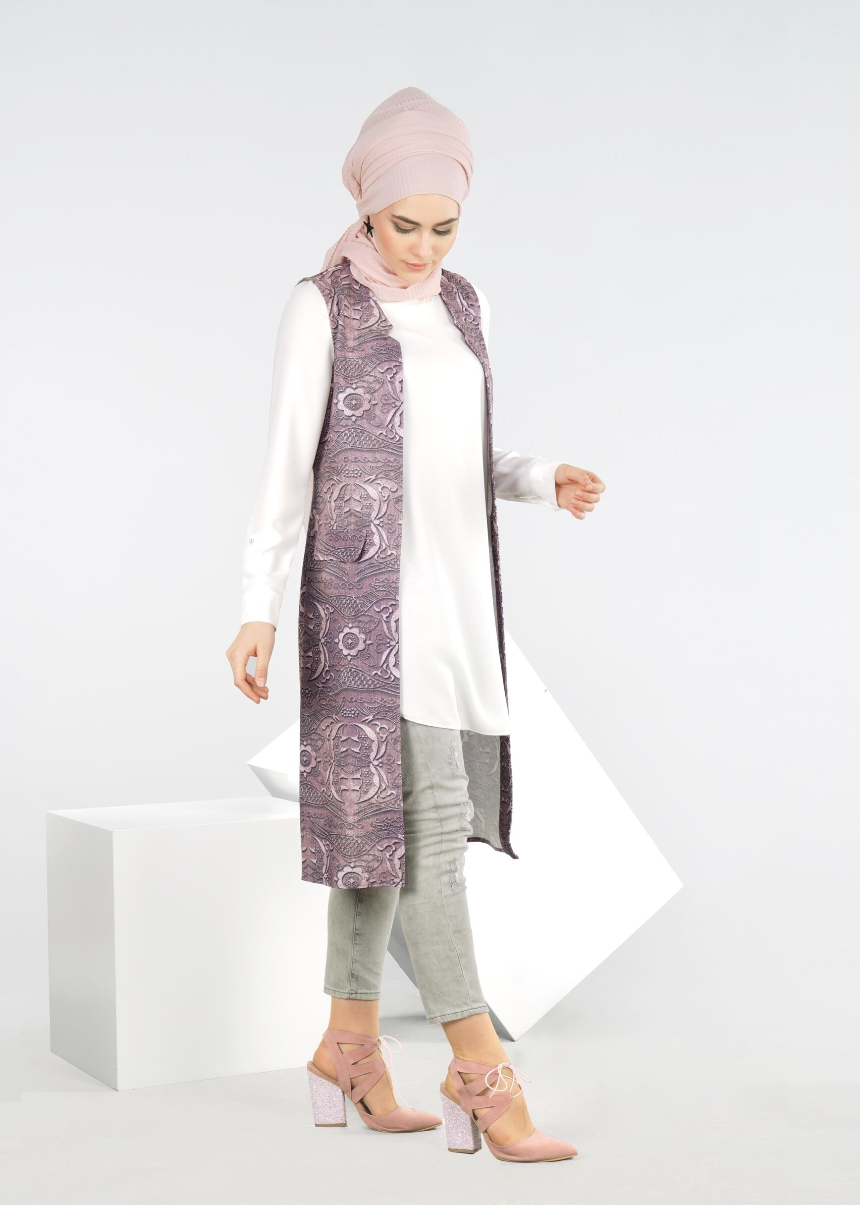 Tesettür giyim MÜRDÜM 4296 SEDEF 9845 TESETTÜR YELEK 38/46 TEK36