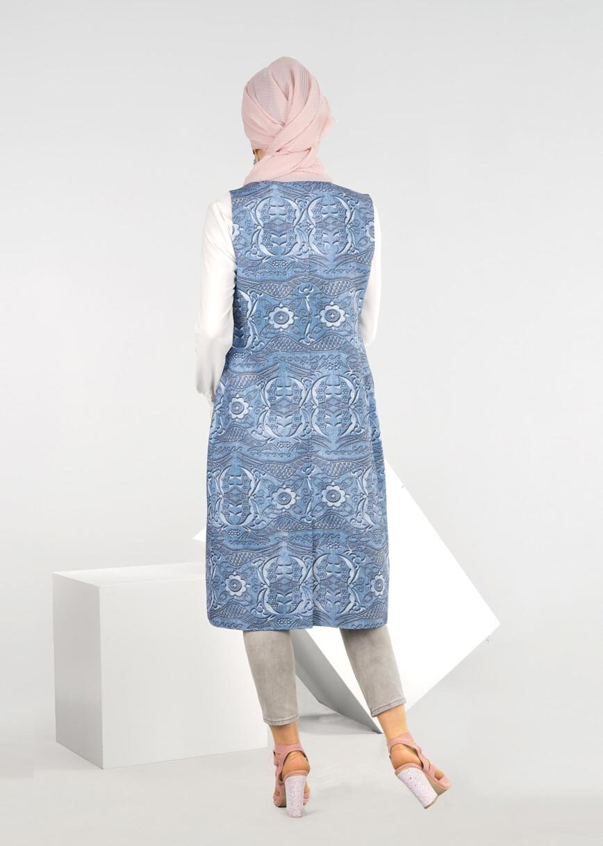 Tesettür giyim LACİVERT 4296 SEDEF 9845 TESETTÜR YELEK 38/46 TEK36