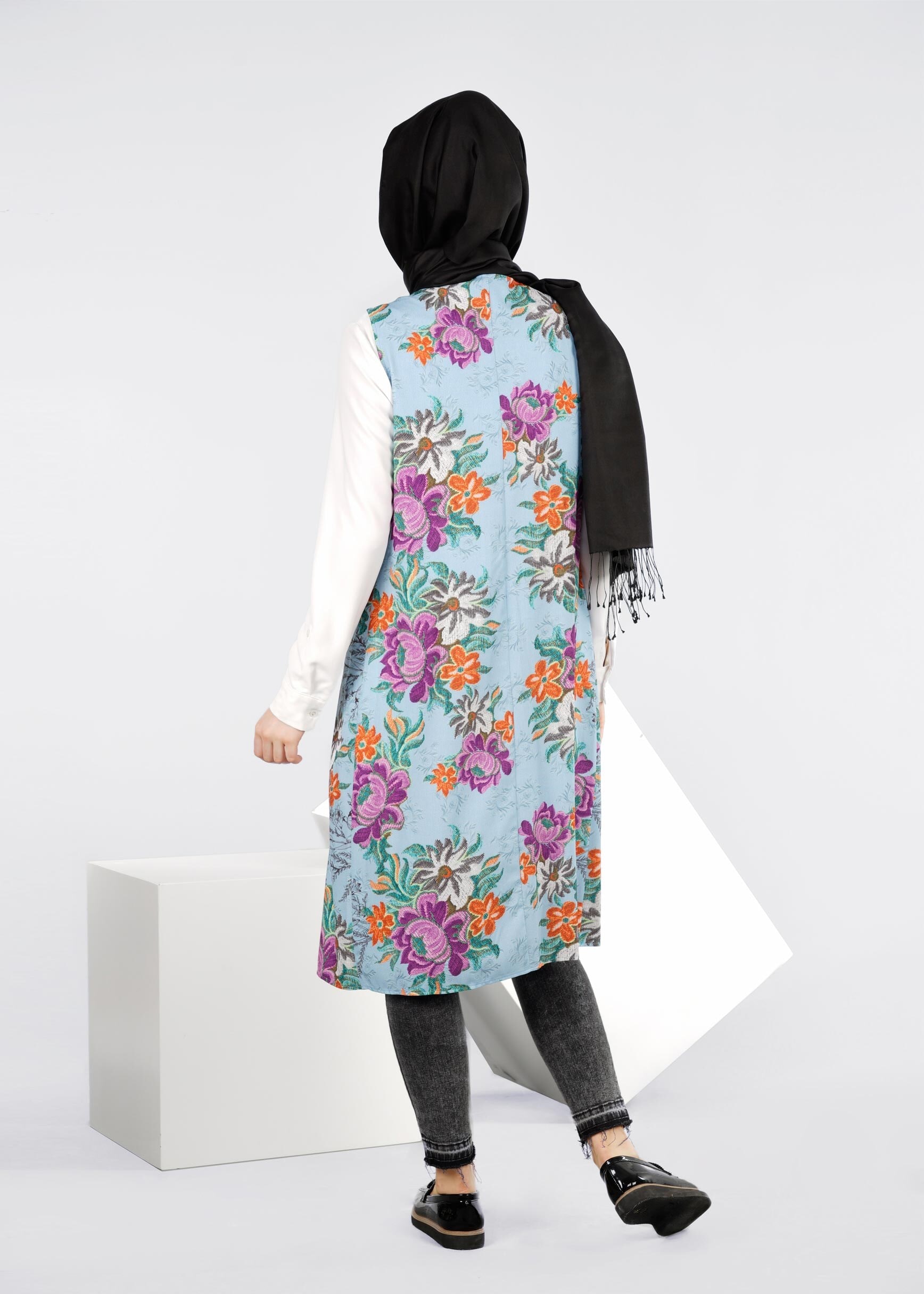 Tesettür giyim MAVİ 4305 LİKYA 30829 YELEK 40/42