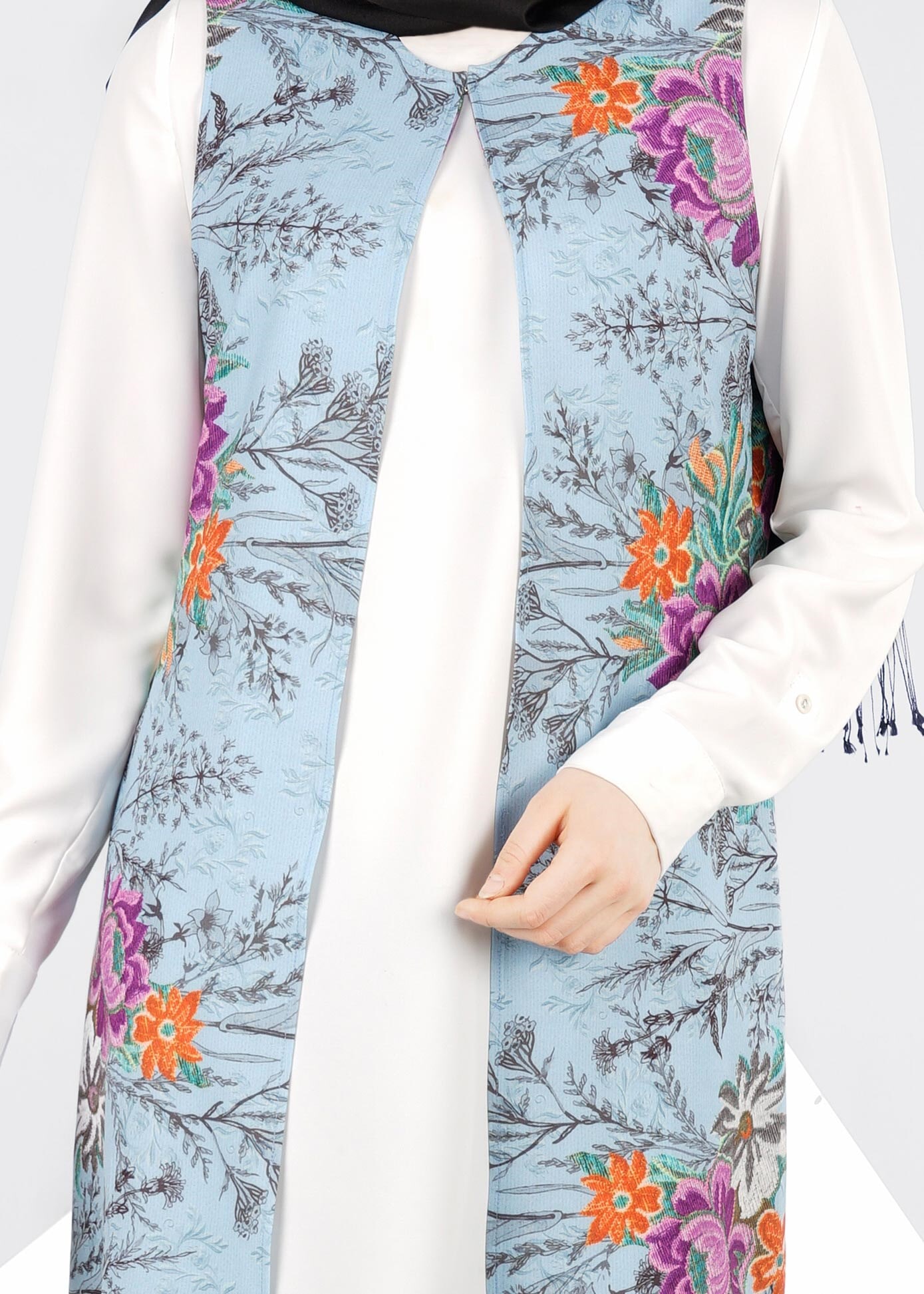 Tesettür giyim MAVİ 4305 LİKYA 30829 YELEK 40/42