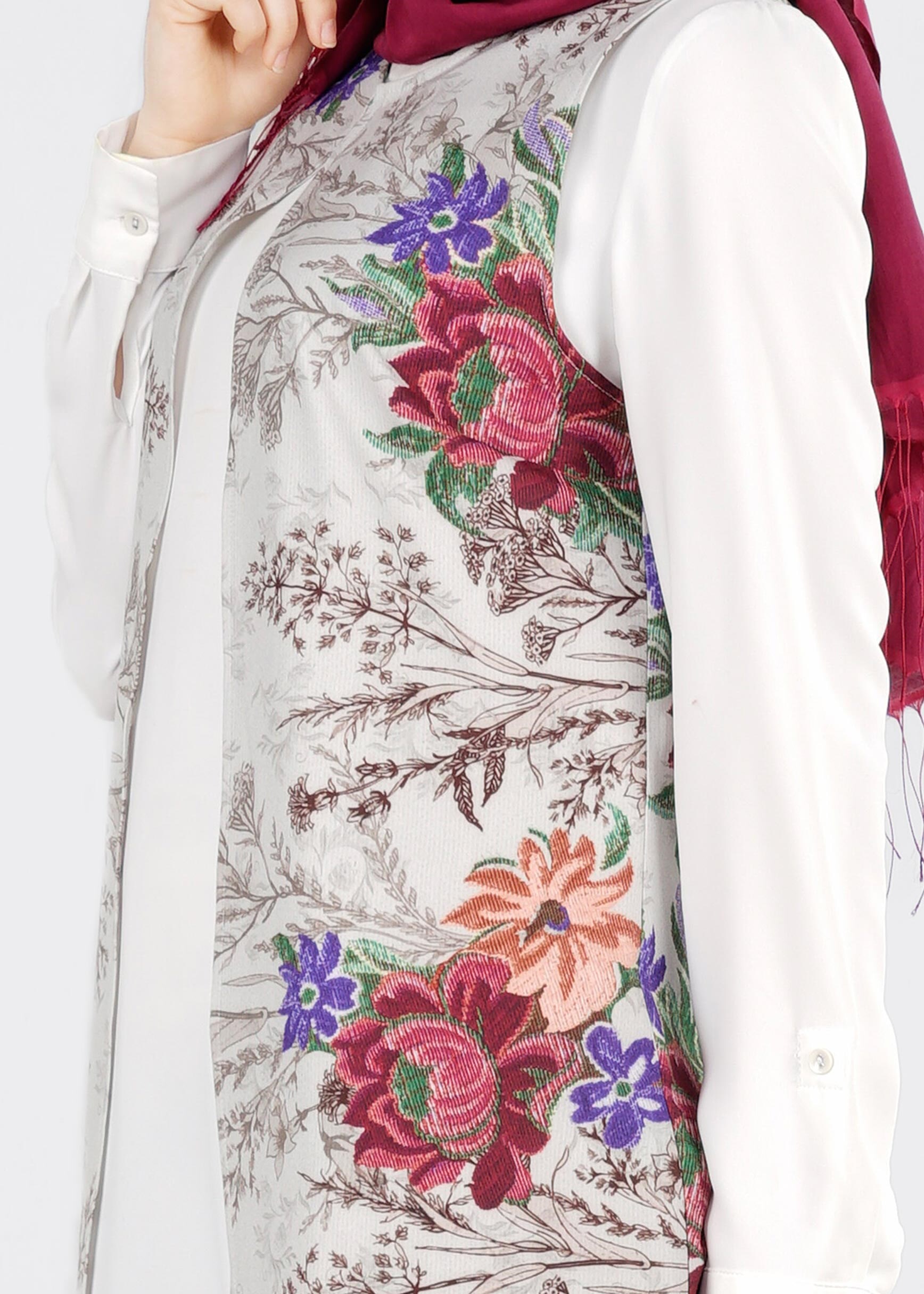 Tesettür giyim GRİ 4305 LİKYA 30829 YELEK 40/42