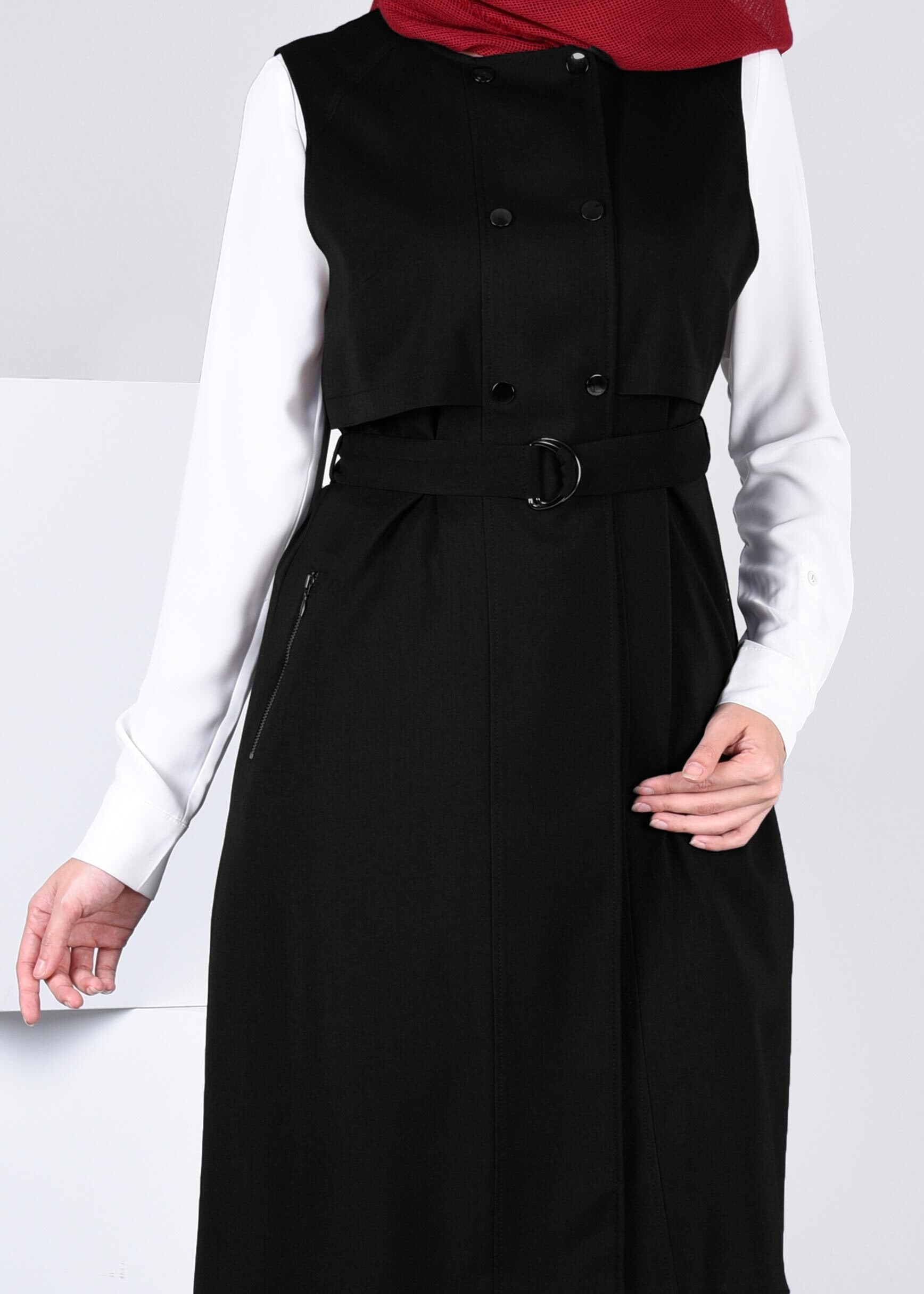 Tesettür giyim SİYAH 4315 STİL 8563 YELEK 36/42 TEK38