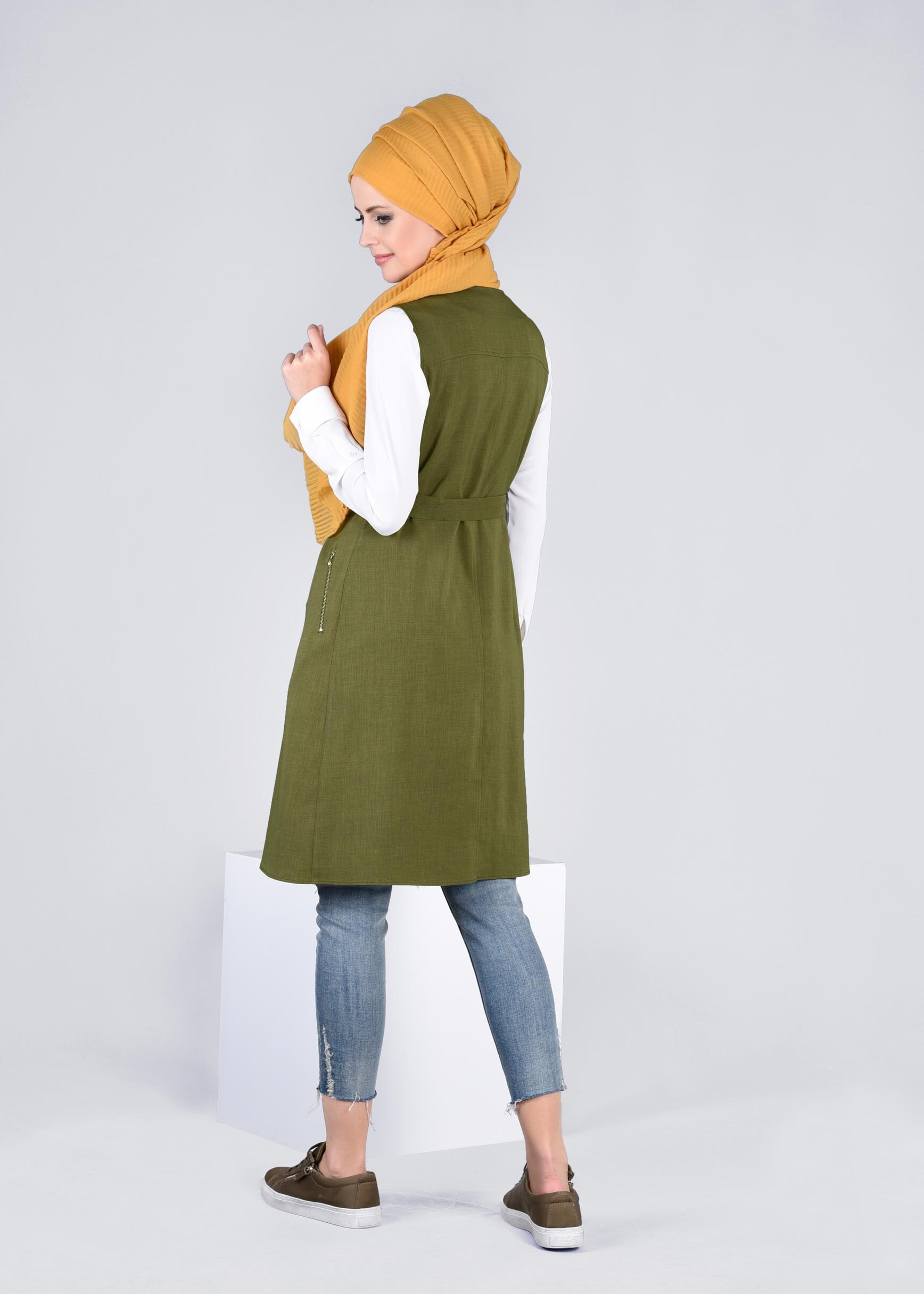 Tesettür giyim YEŞİL 4315 STİL 8563 YELEK 36/42 TEK38