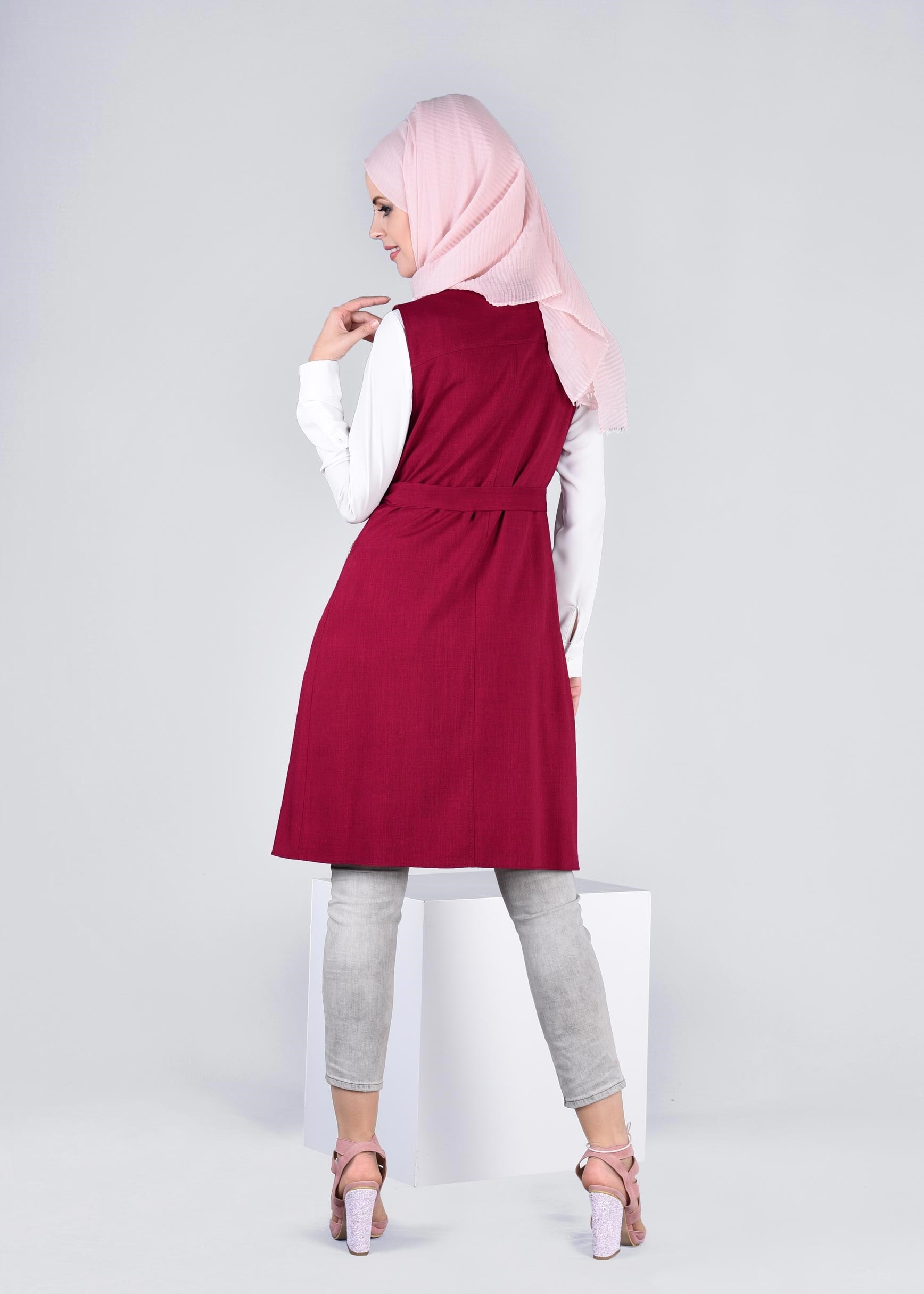 Tesettür giyim FUŞYA 4315 STİL 8563 YELEK 36/42 TEK38