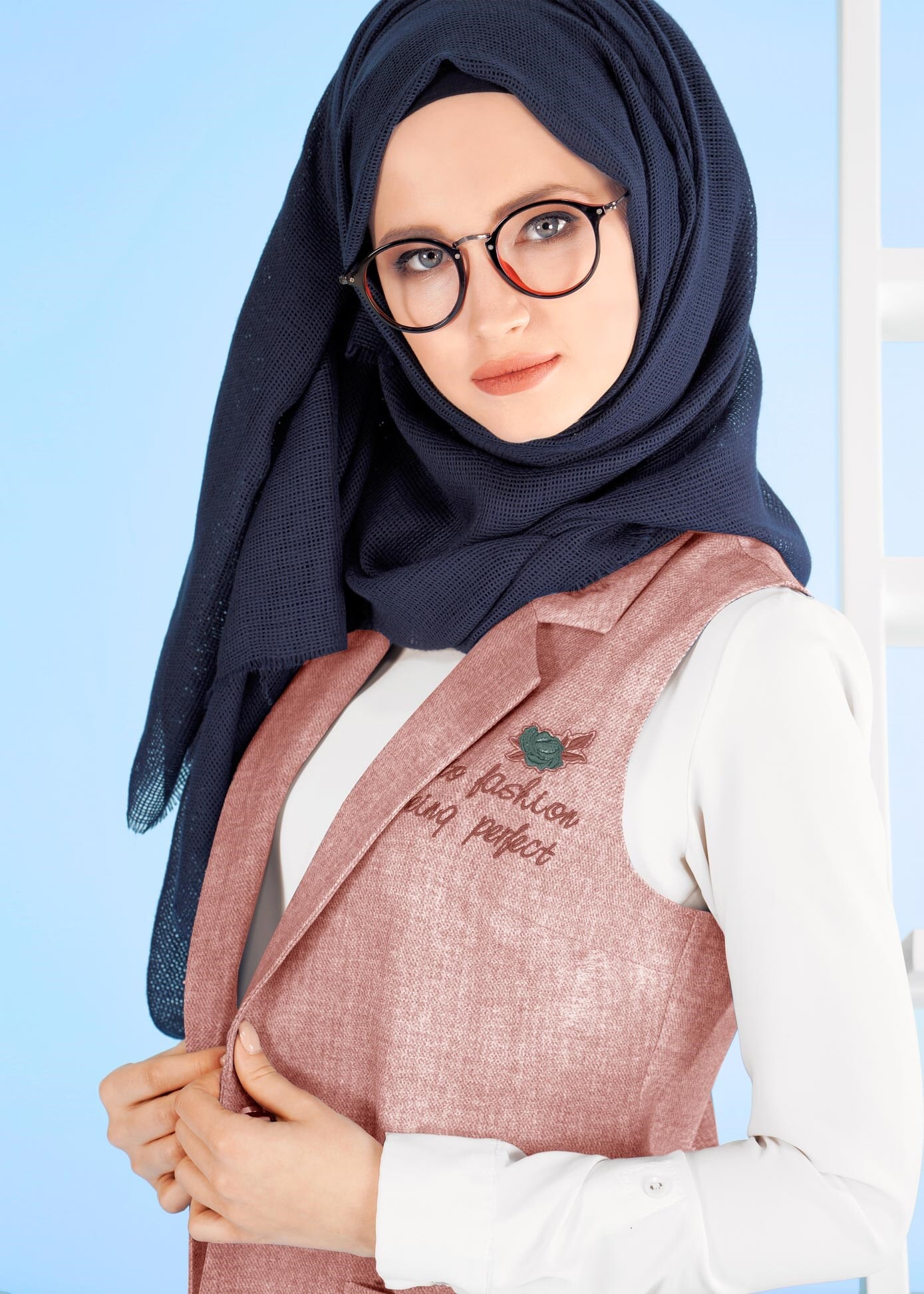 Tesettür giyim PUDRA 4321 SEDEF 10226 YELEK 36/44