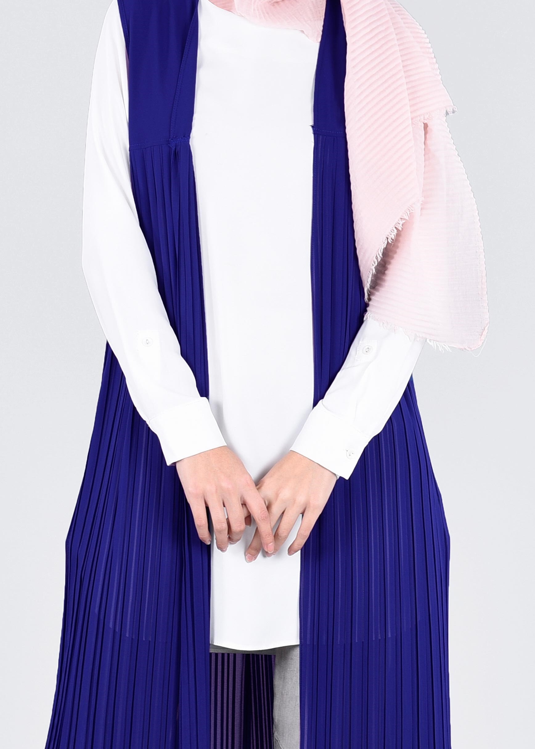 Tesettür giyim LACİVERT 4329 NEW MULTİ ŞİFON YELEK 38/46 TEK40