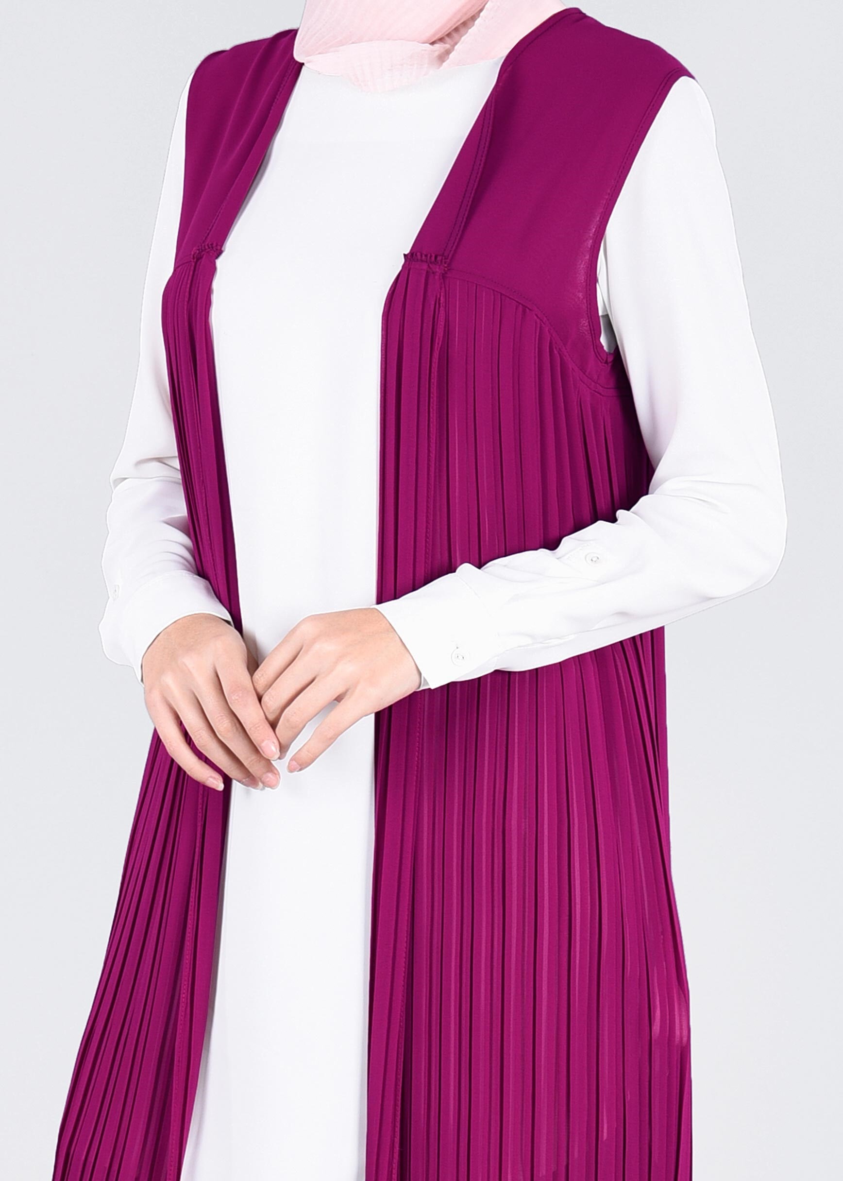 Tesettür giyim MOR 4329 NEW MULTİ ŞİFON YELEK 38/46 TEK40