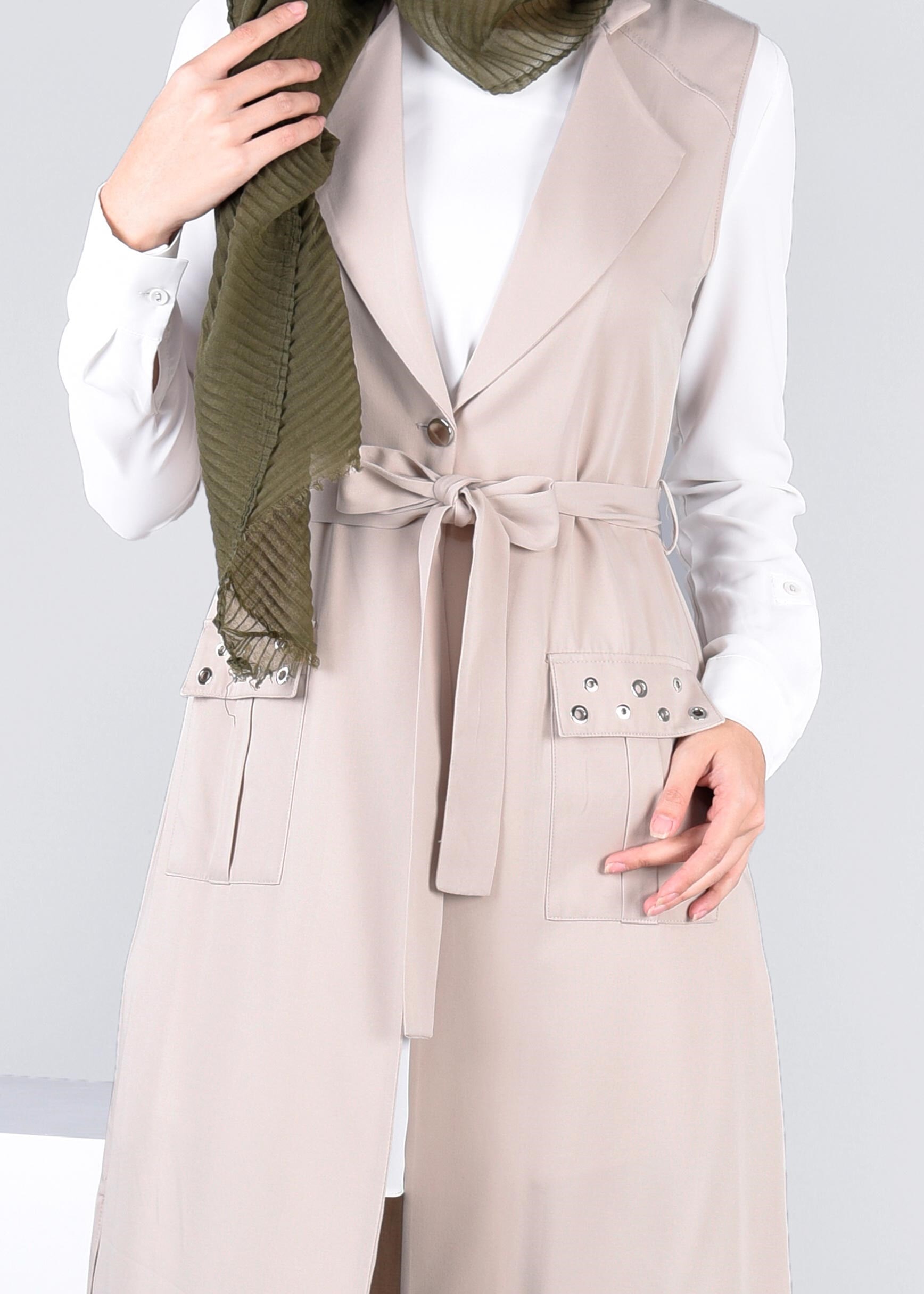 Tesettür giyim BEJ 4350 JAVANA YELEK 38/48 TEK40