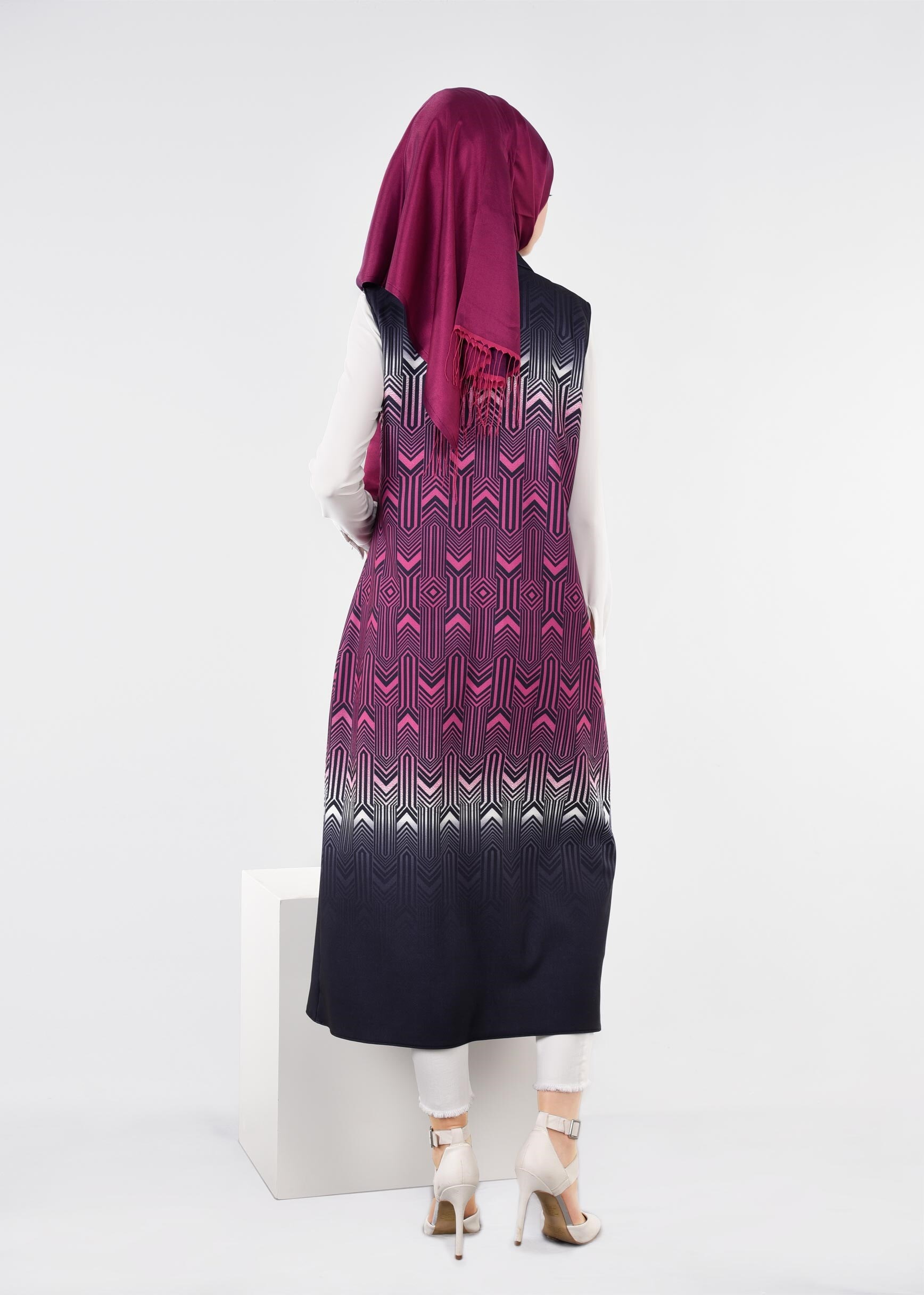 Tesettür giyim FUŞYA 4352 POWER 1090 YELEK 40/48 TEK38