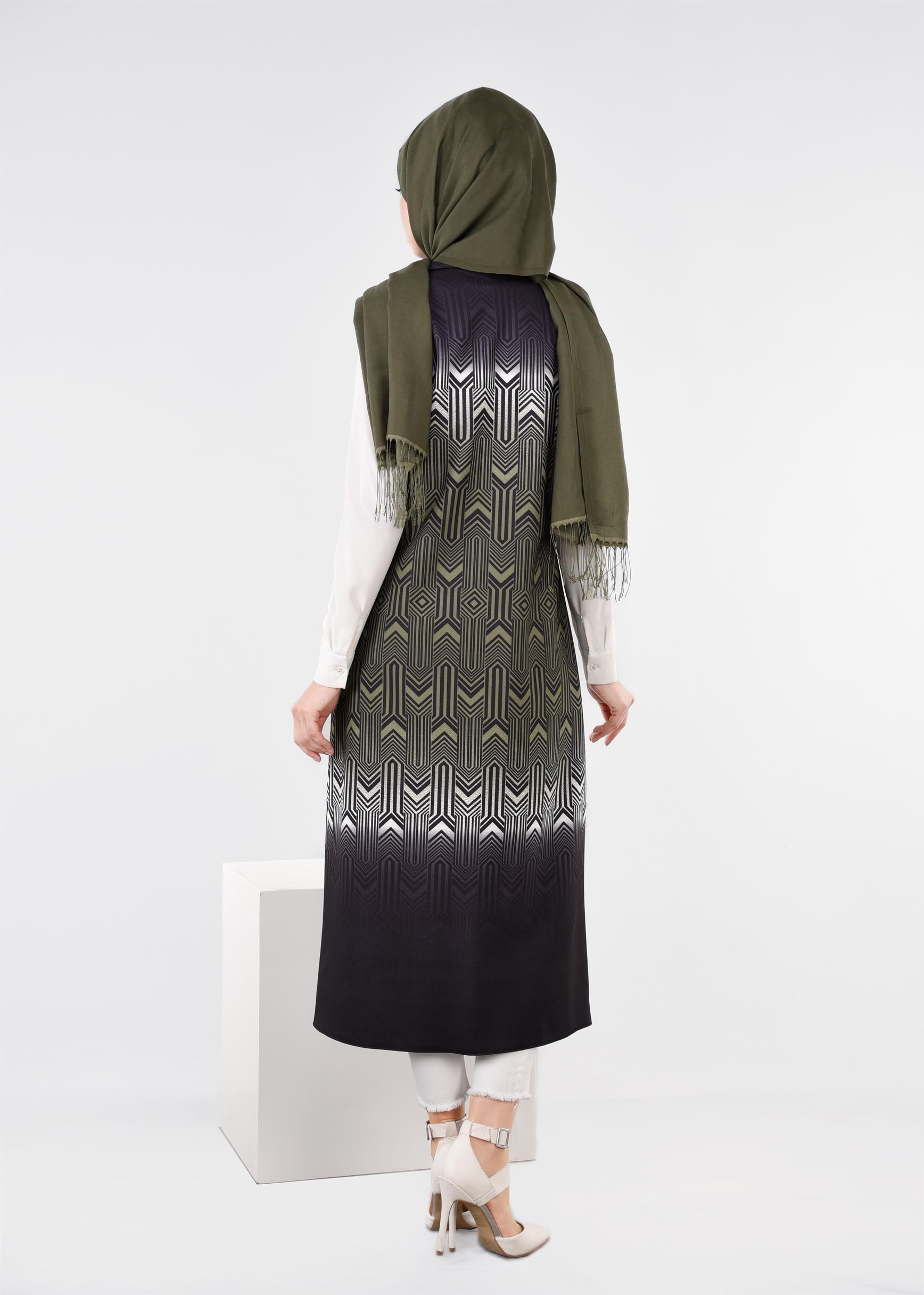 Tesettür giyim HAKİ 4352 POWER 1090 YELEK 40/48 TEK38