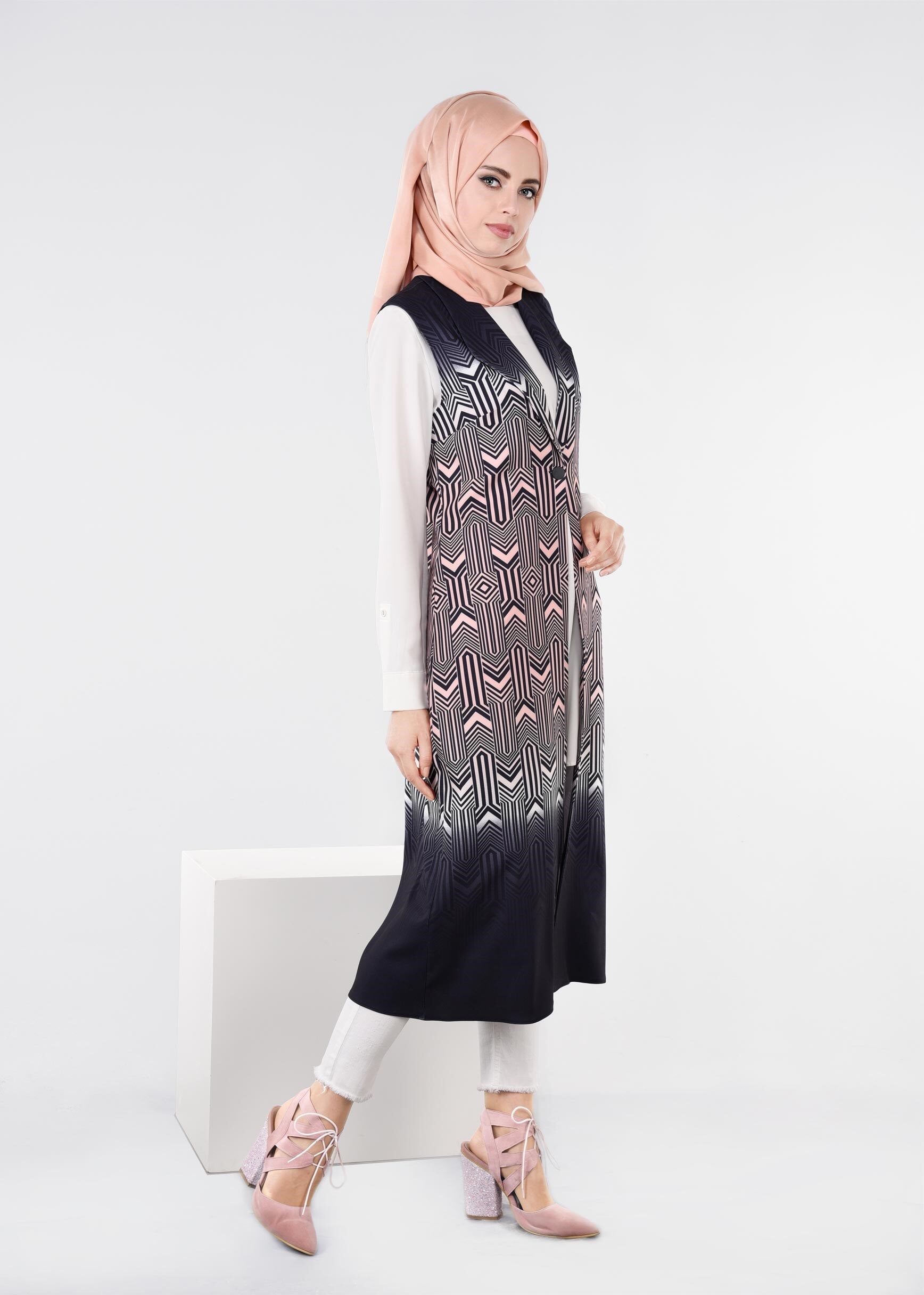 Tesettür giyim PUDRA 4352 POWER 1090 YELEK 40/48 TEK38