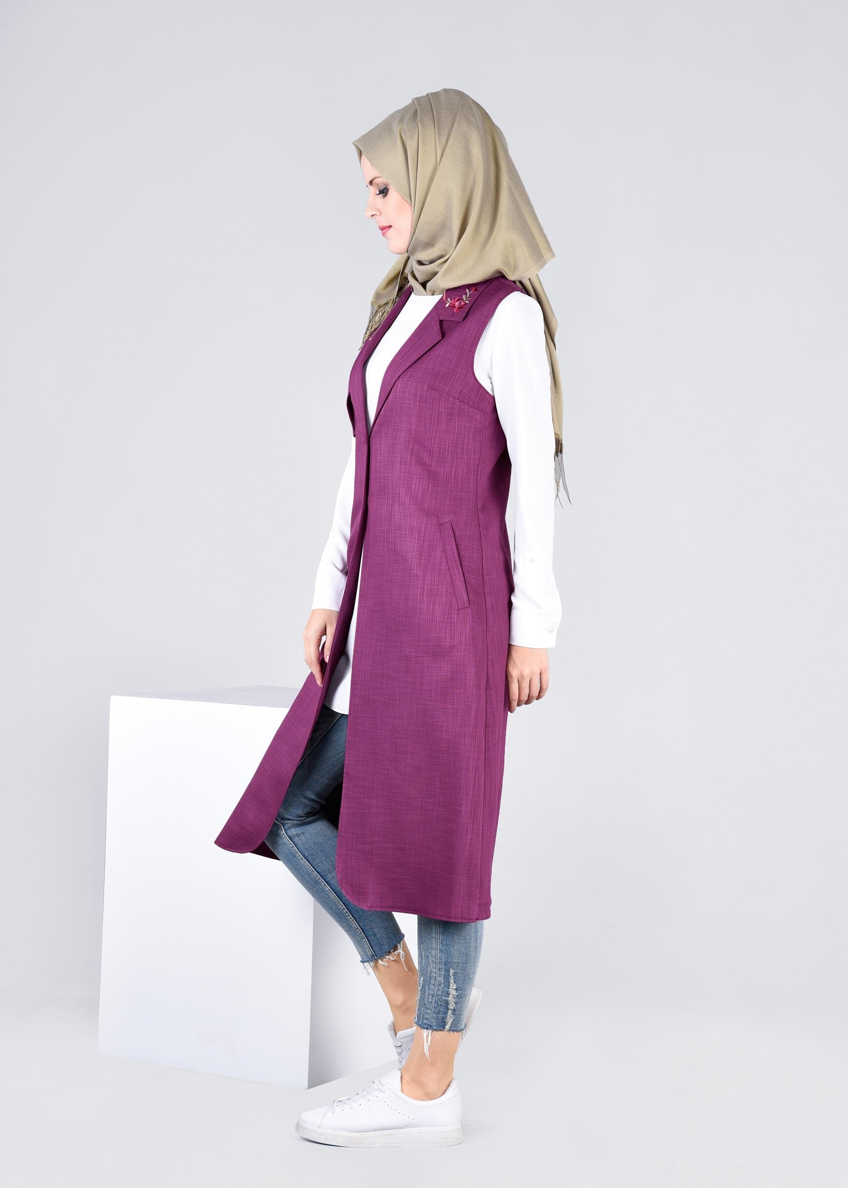 Tesettür giyim MÜRDÜM 4389 DERİN 8169 YELEK 38/46 TEK40