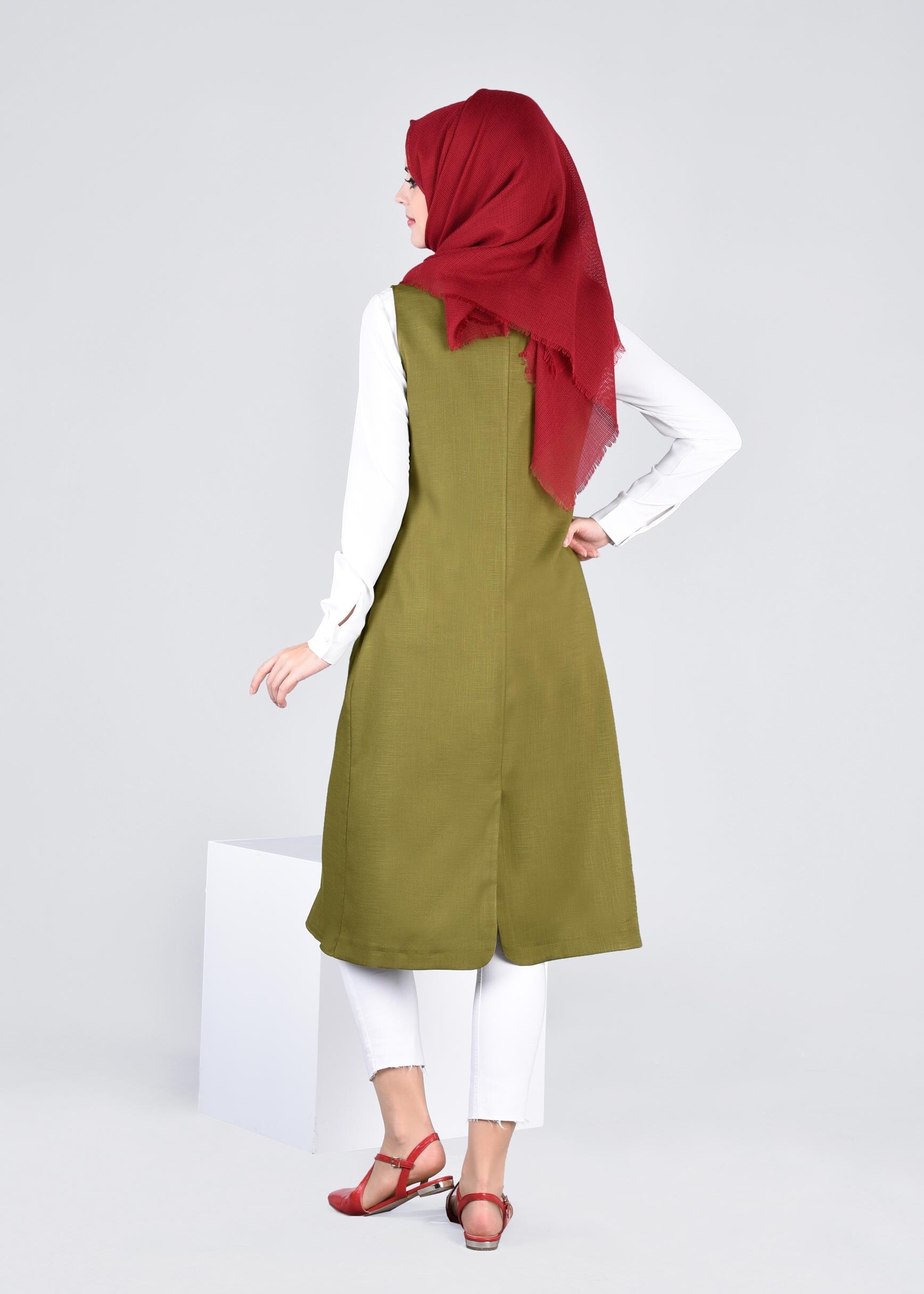 Tesettür giyim YEŞİL 4389 DERİN 8169 YELEK 38/46 TEK40