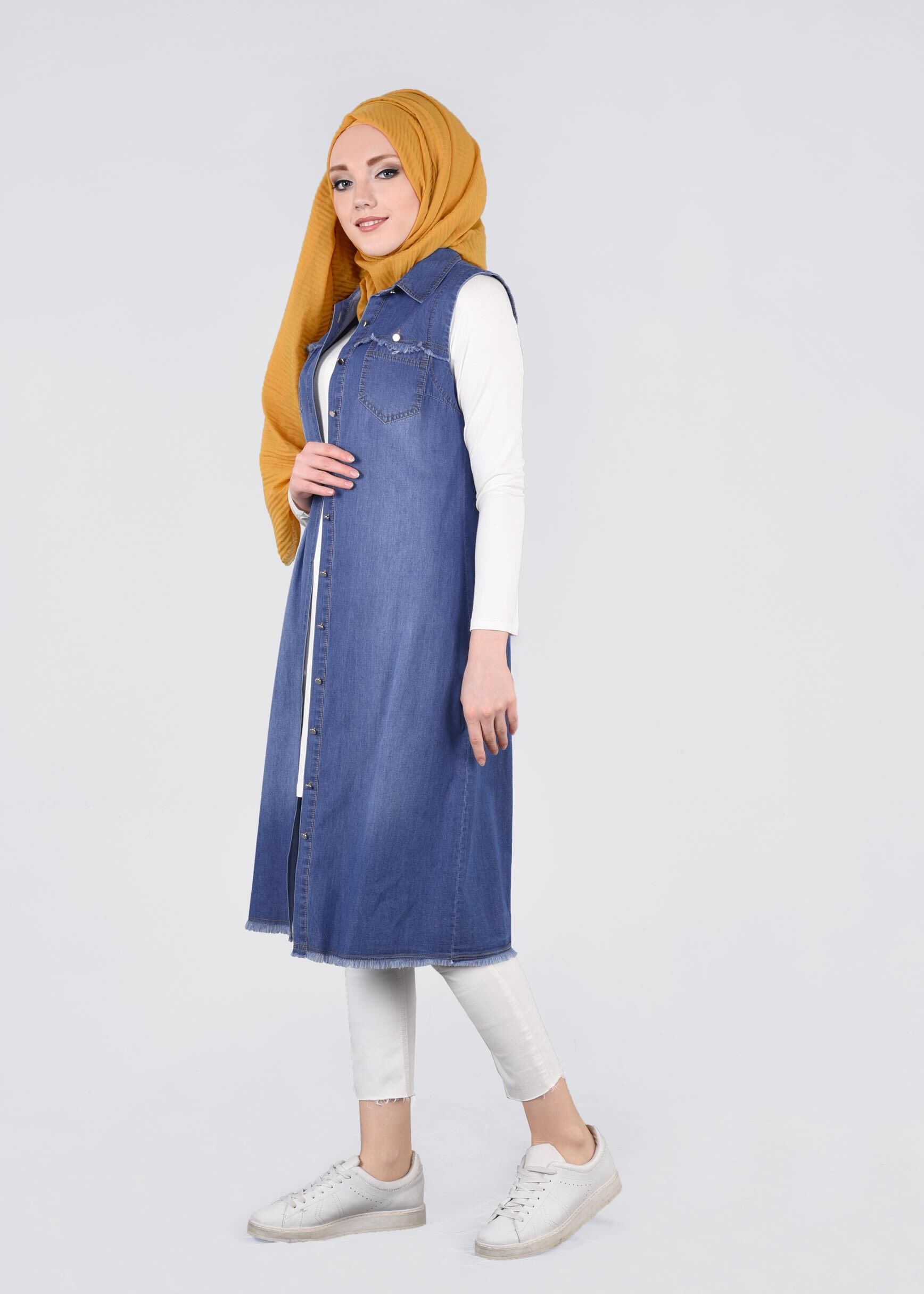 Tesettür giyim LACİVERT 4451 FERRARİ YELEK 36/44