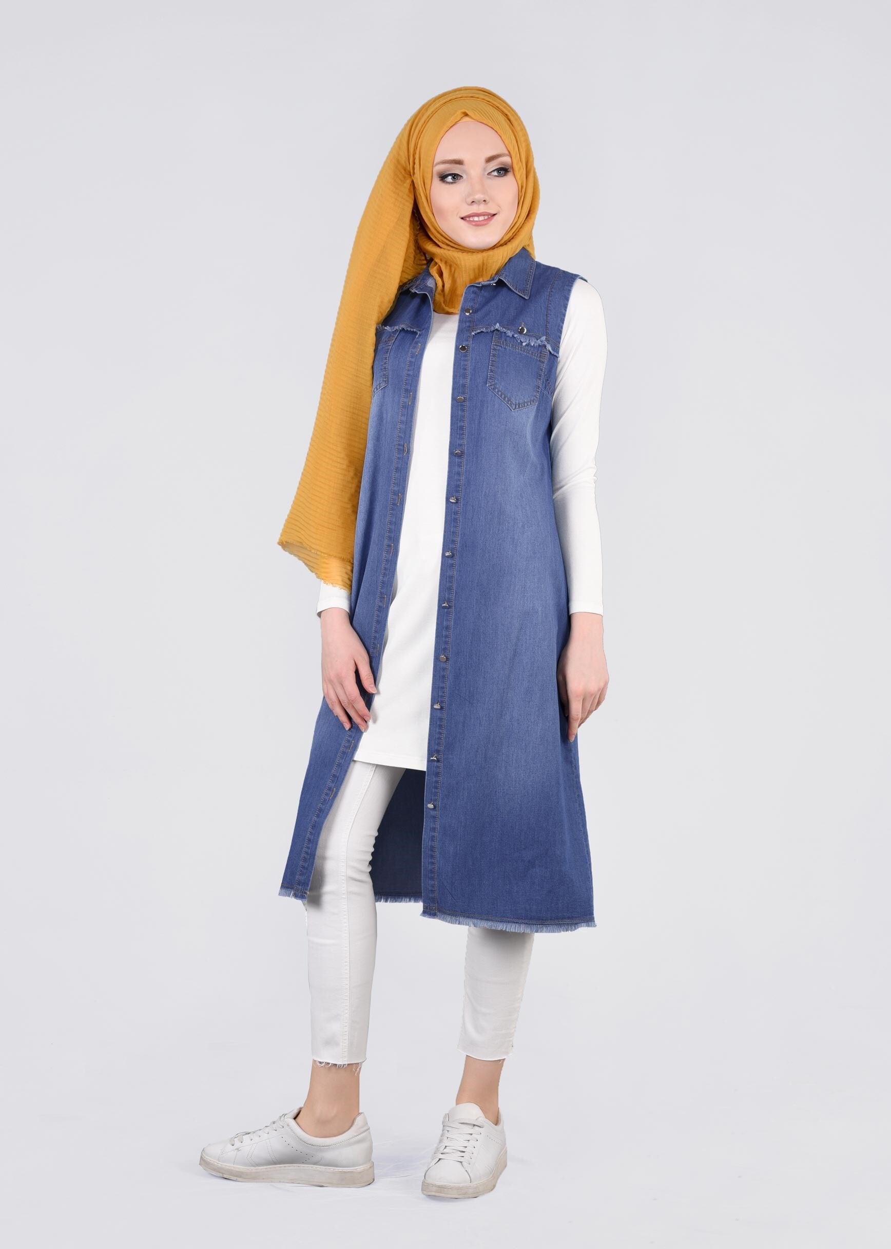 Tesettür giyim LACİVERT 4451 FERRARİ YELEK 36/44