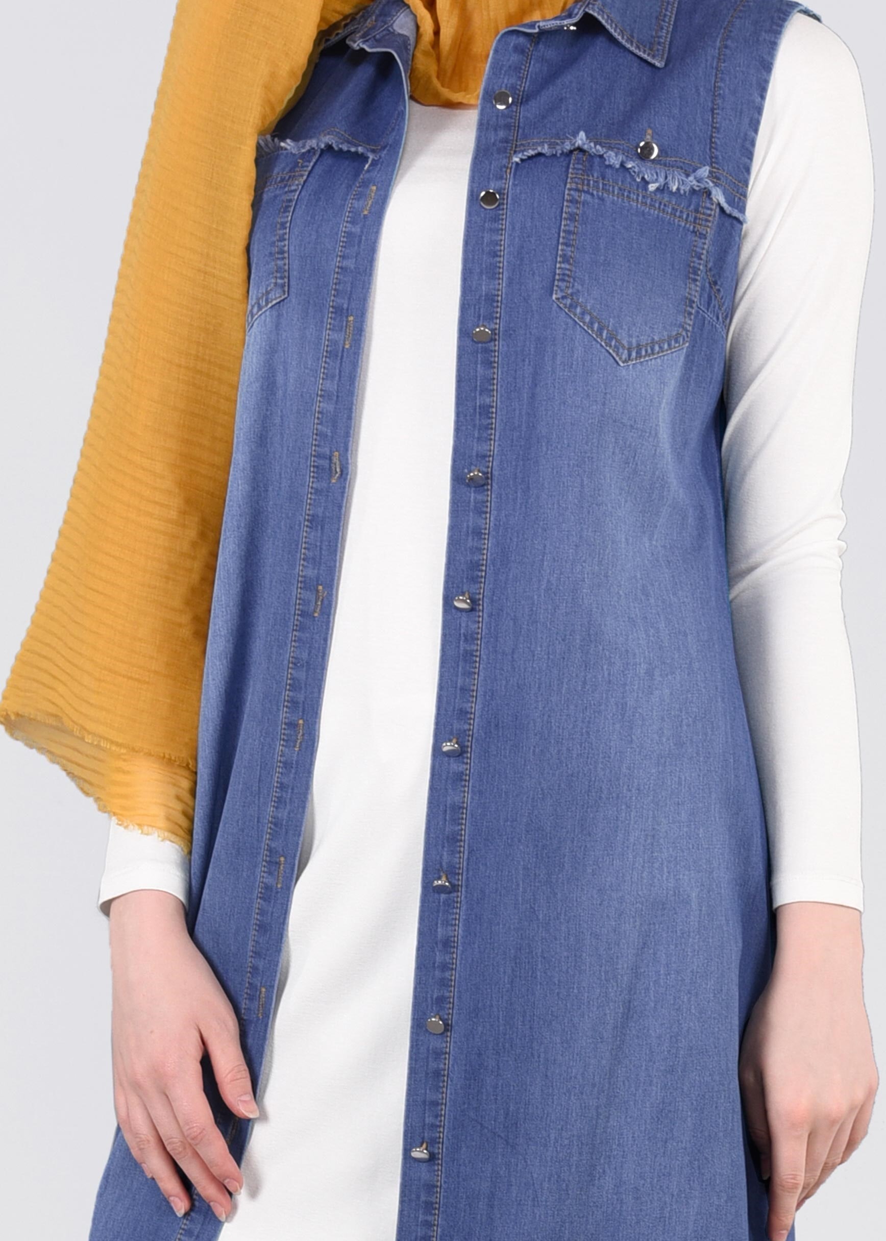 Tesettür giyim LACİVERT 4451 FERRARİ YELEK 36/44