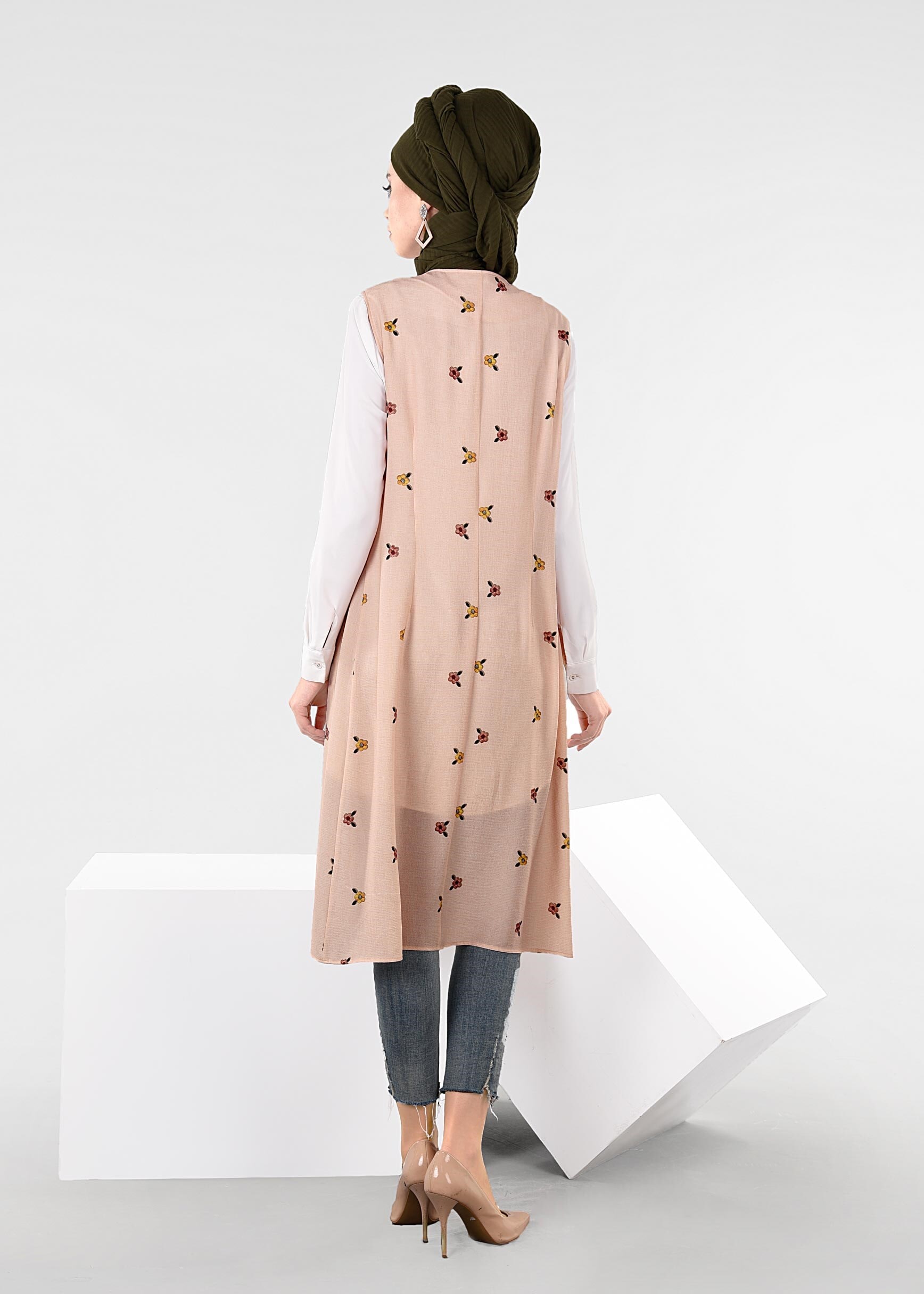 Tesettür giyim PUDRA 4385-1 CAPRİ 11974 YELEK 40/42