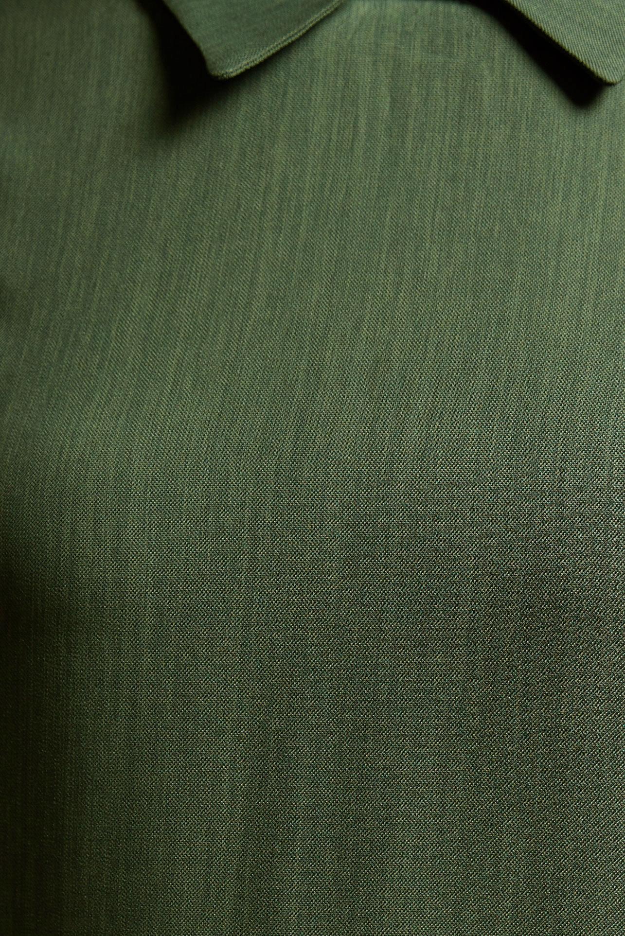 Tesettür giyim HAKİ  SIRTI FERMUARLI ERKEK YAKA TUNİK 4153-2 