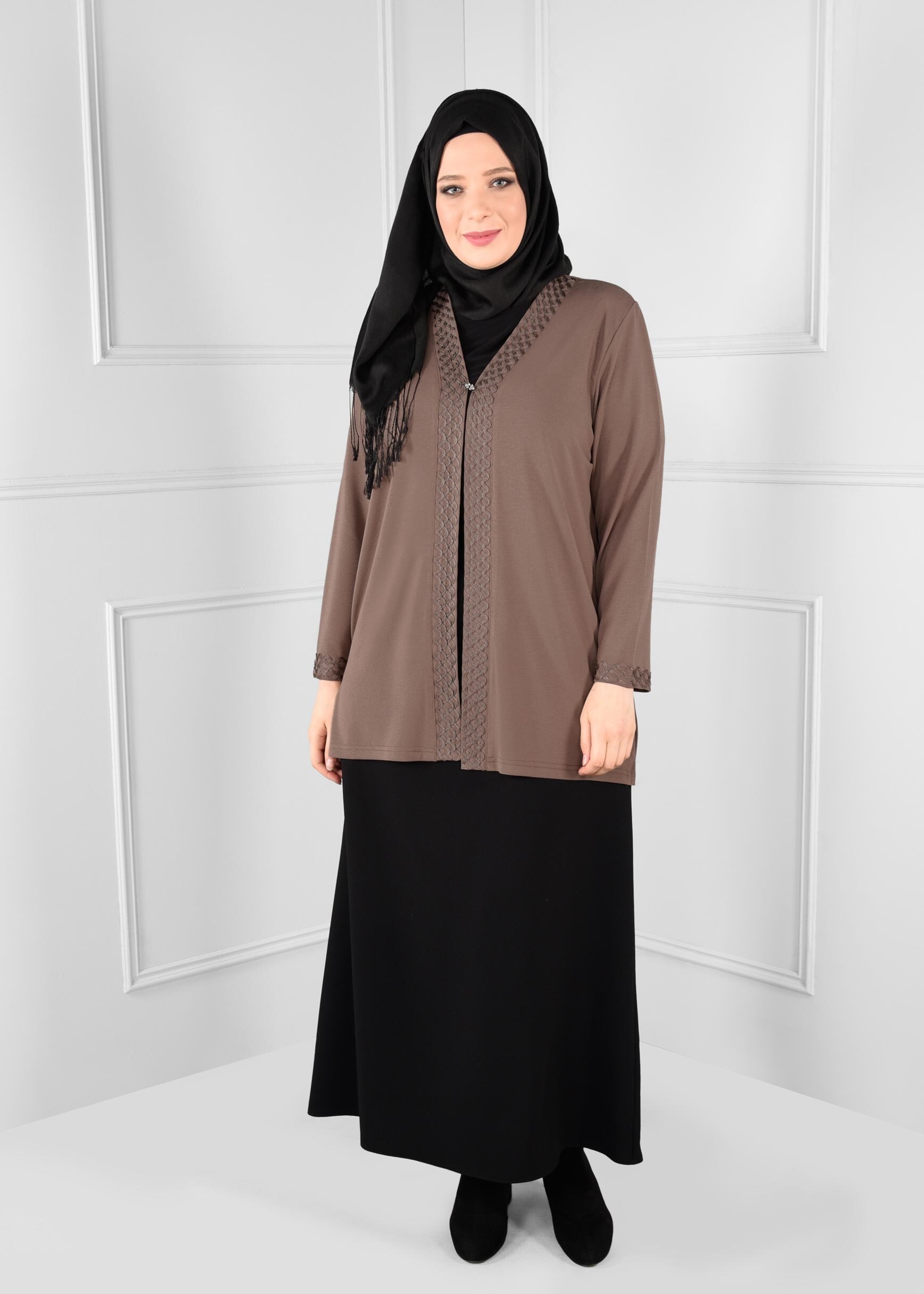 Hijab clothing MINK EMBROIDERED KNIT TOP 2773 
