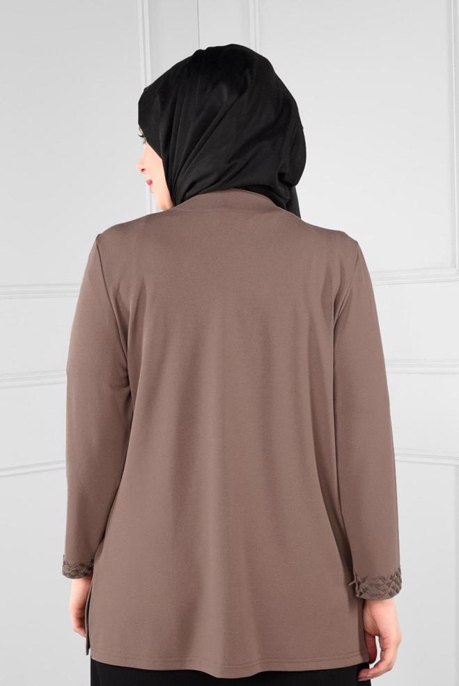 Vêtements hijab VISON BLOUSE À BRODÉ 2773 - ALVİNA