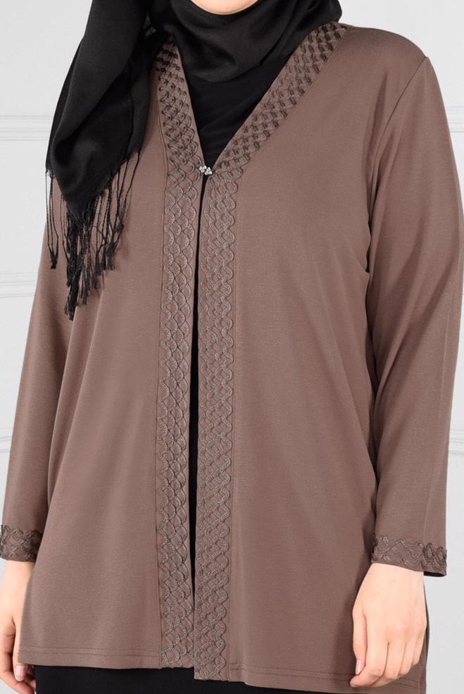 Vêtements hijab VISON BLOUSE À BRODÉ 2773 - ALVİNA
