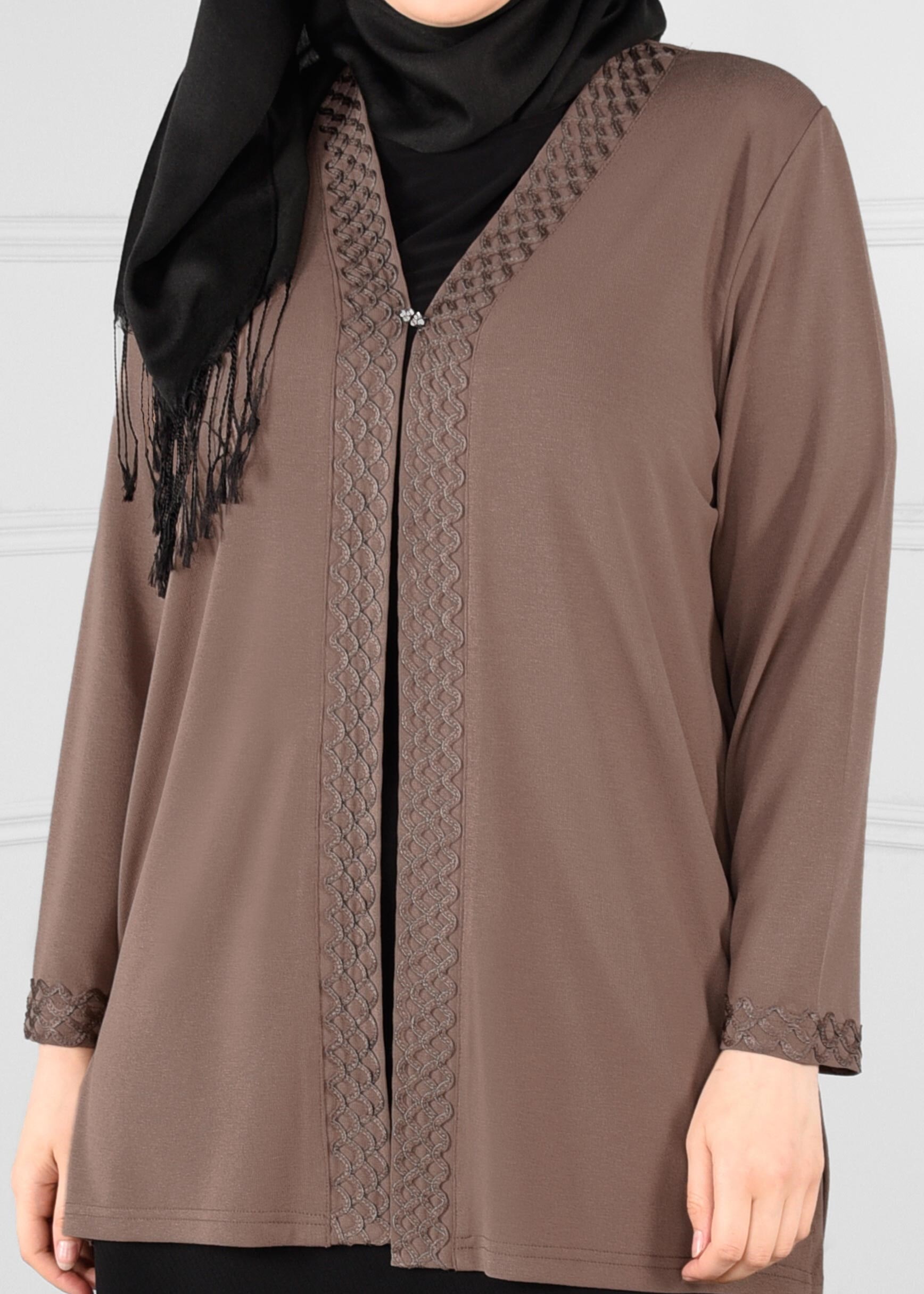 Hijab clothing MINK EMBROIDERED KNIT TOP 2773 