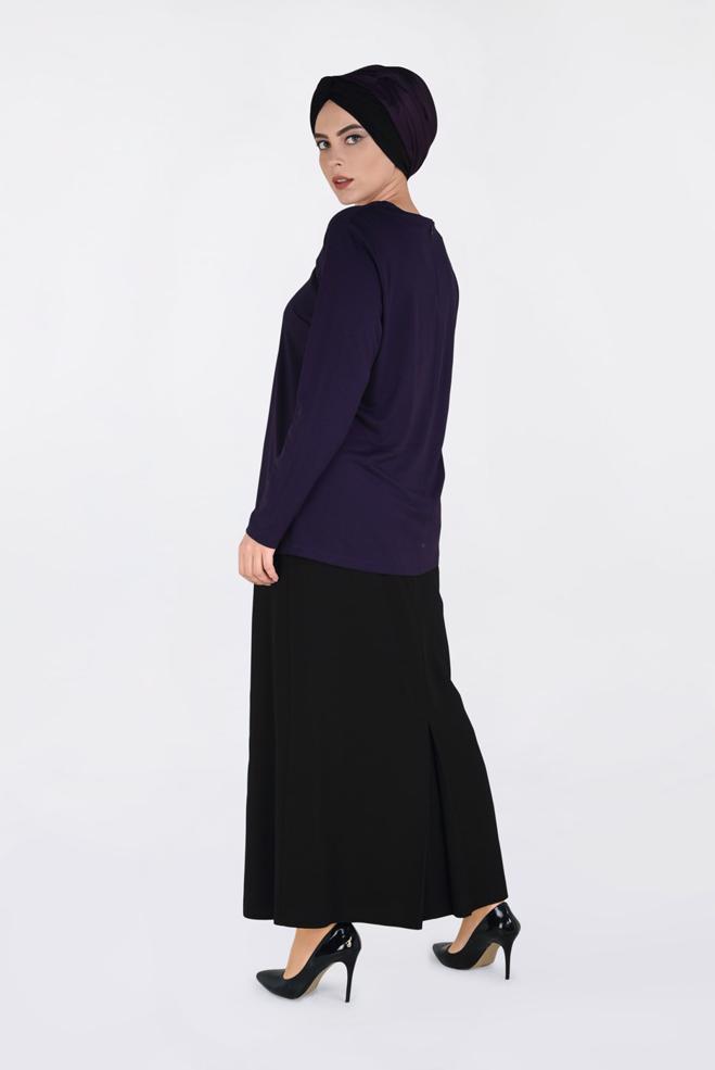 Hijab clothing PURPLE PRINTED TOP 2777  - ALVİNA