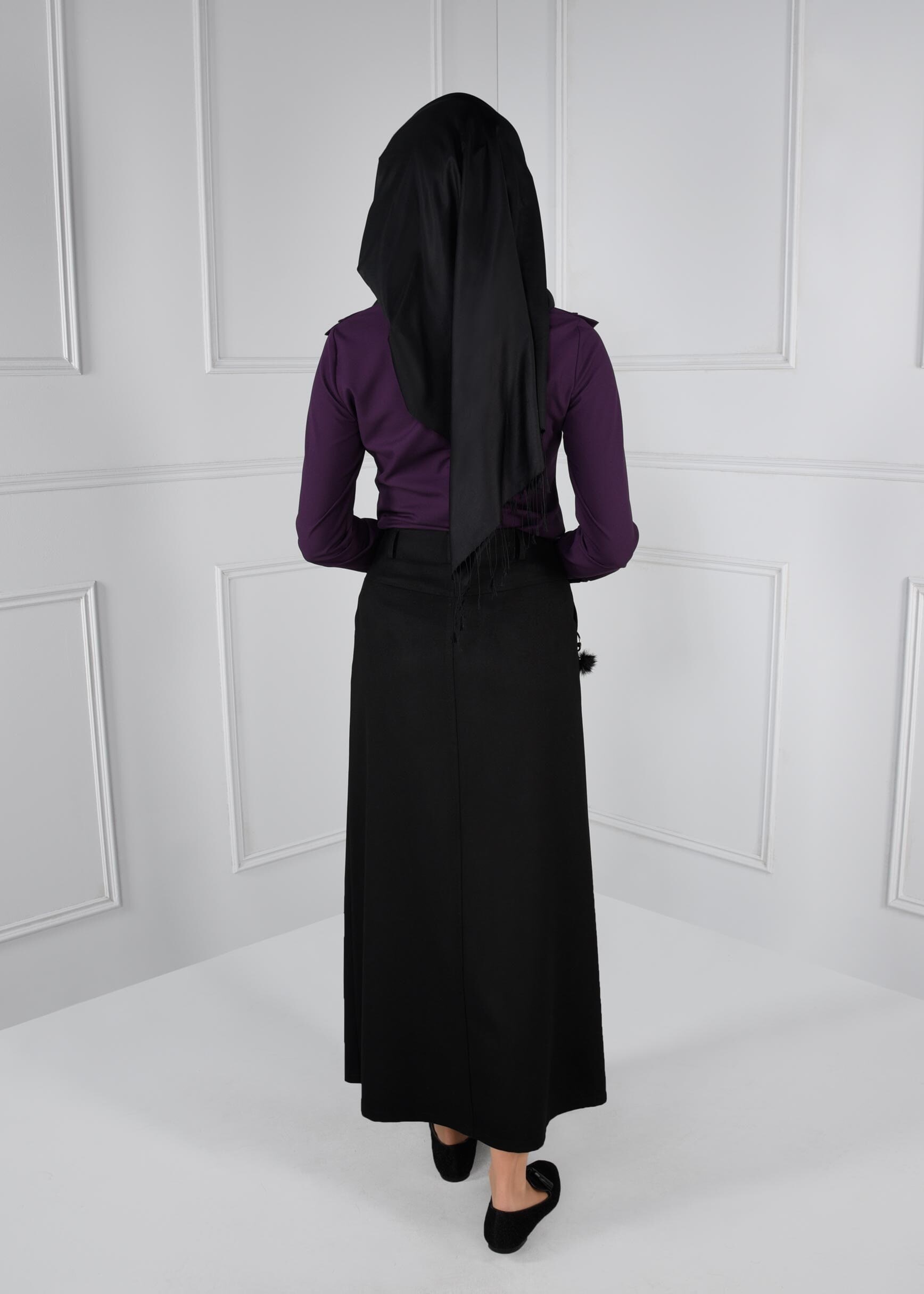 Tesettür giyim MOR FIRFIRLI FERMUARLI BLUZ 4715