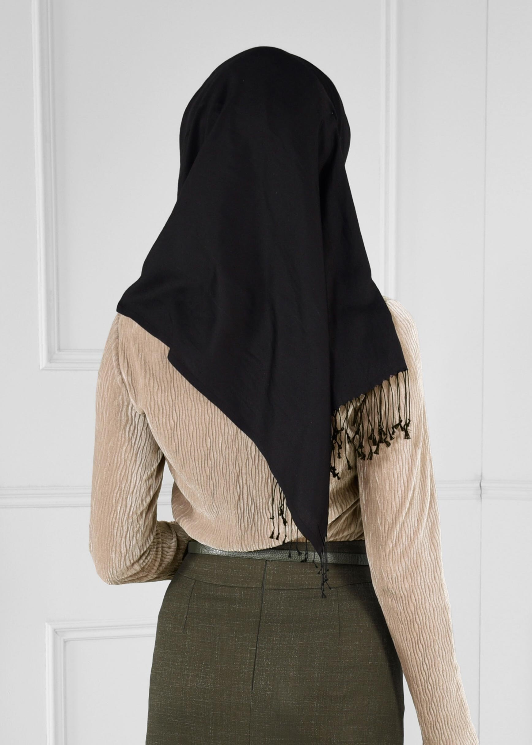 Tesettür giyim BEJ KADİFE PİLİSE BLUZ 4858