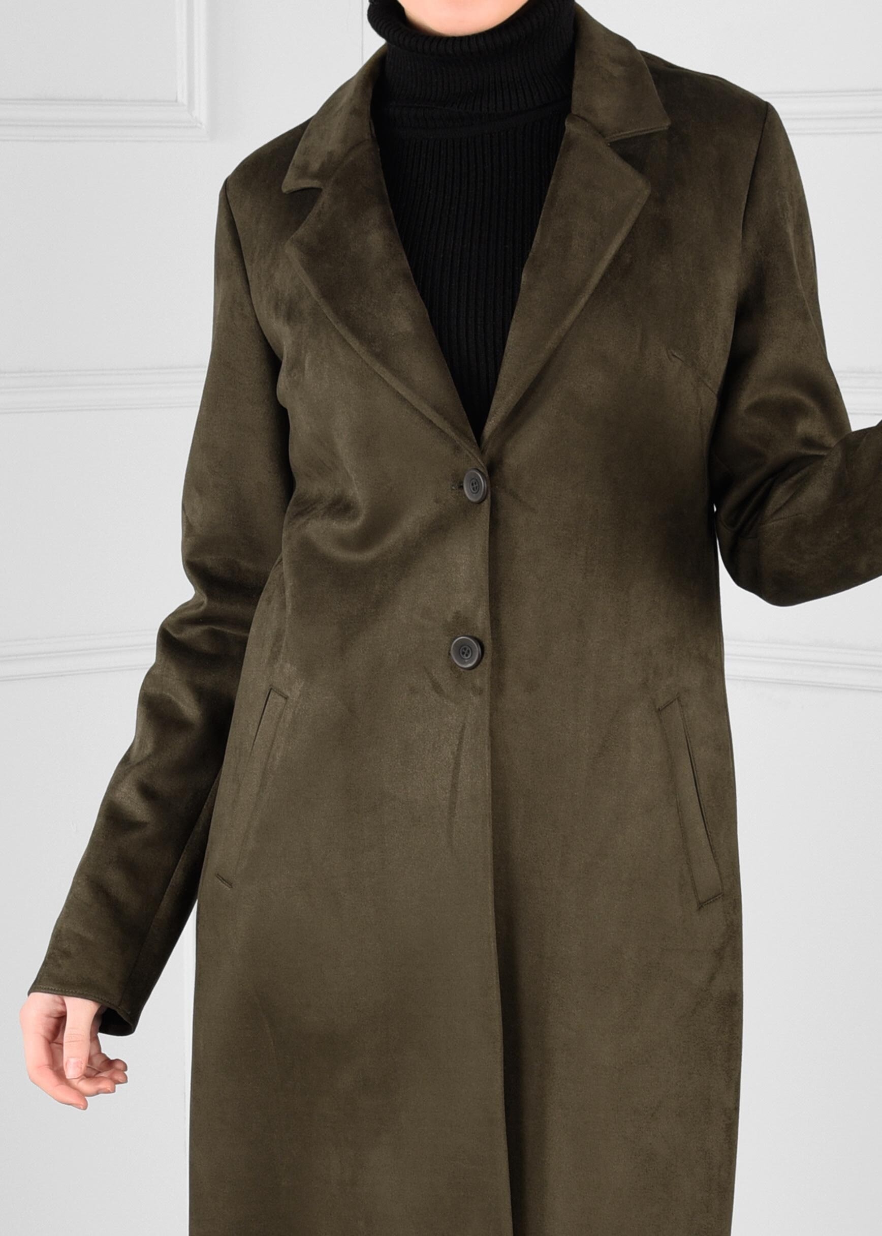 Tesettür giyim HAKİ DÜĞMELİ CEPLİ SÜET CEKET 4820 