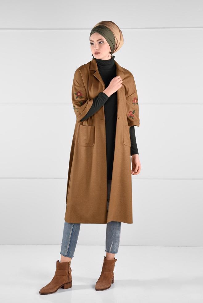 Vêtements hijab TABA VESTE À BRODÉE 4839  - ALVİNA