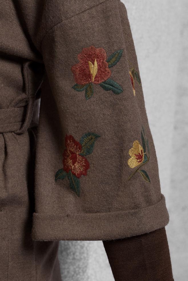 Vêtements hijab VISON VESTE À BRODÉE 4839  - ALVİNA