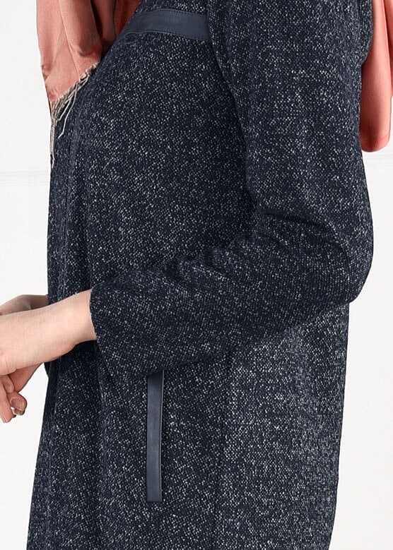 Tesettür giyim LACİVERT KAPÜŞONLU CEPLİ CEKET 4863 