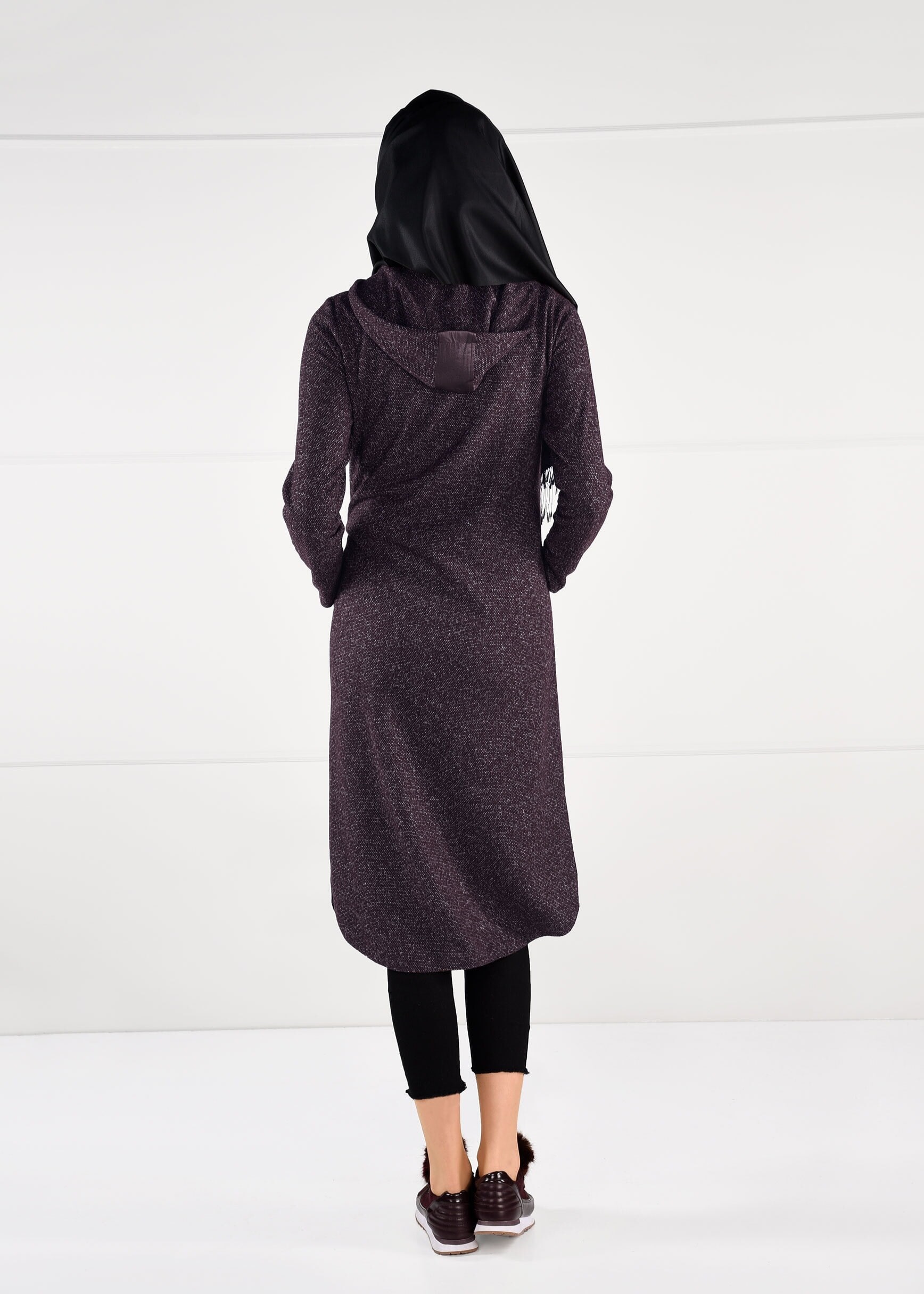 Tesettür giyim MÜRDÜM KAPÜŞONLU CEPLİ CEKET 4863 