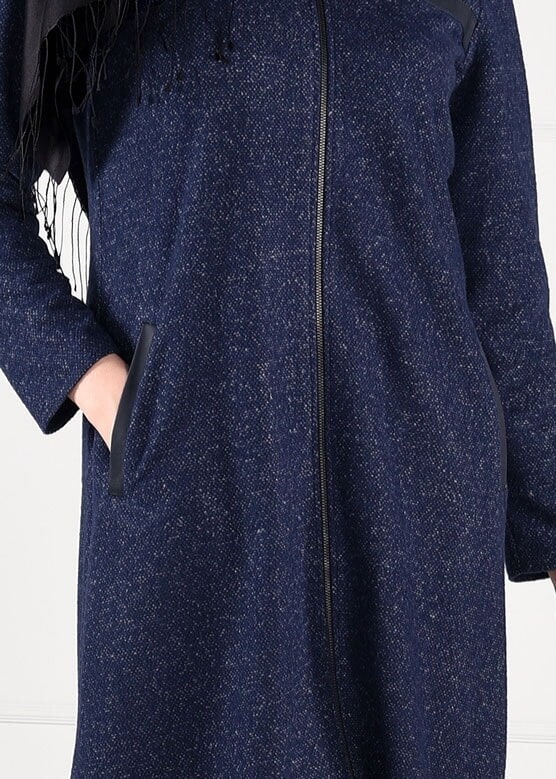 Tesettür giyim LACİVERT KAPÜŞONLU CEPLİ CEKET 4863 