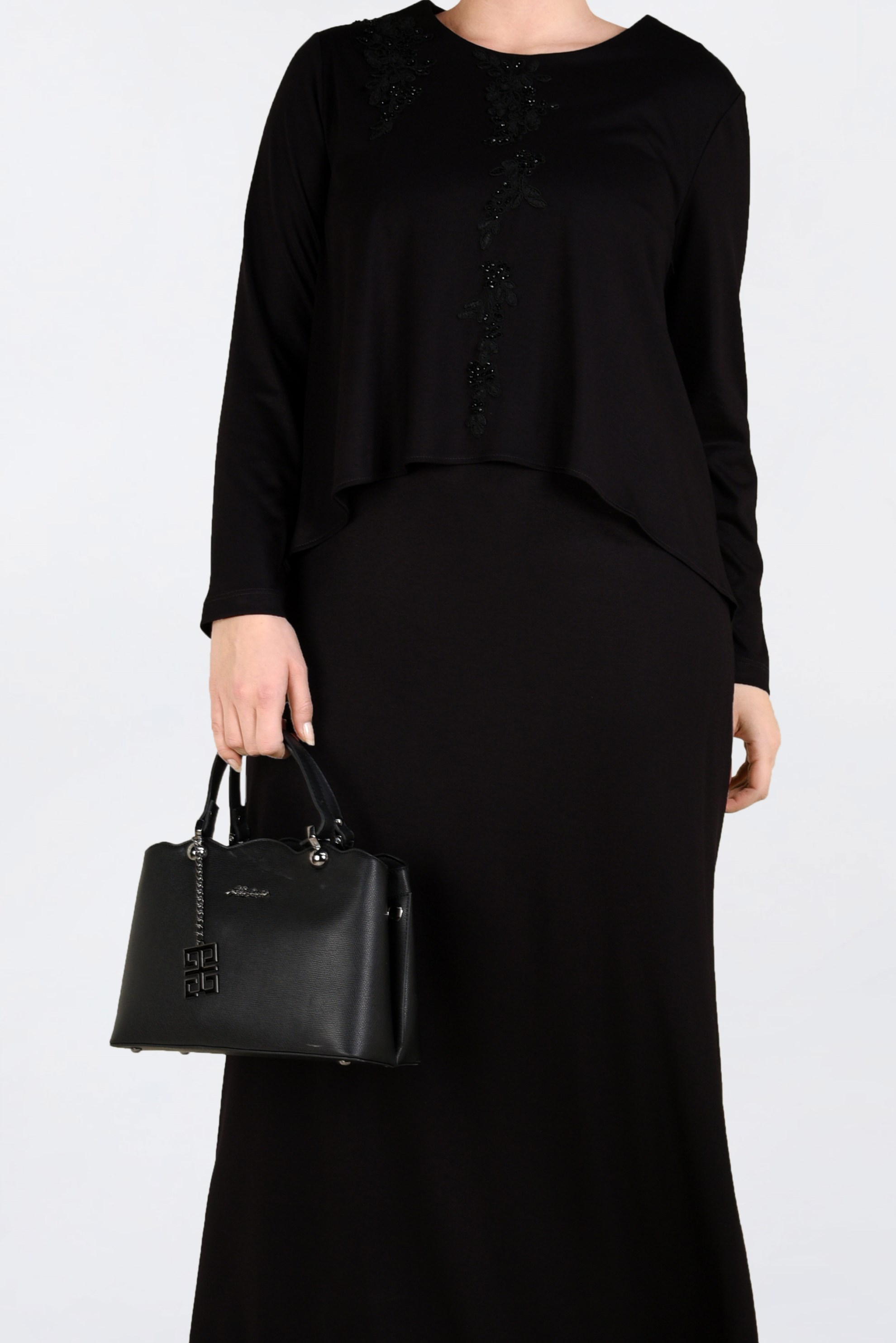 Vêtements hijab NOIR ROBE À VOLANTS 2751 