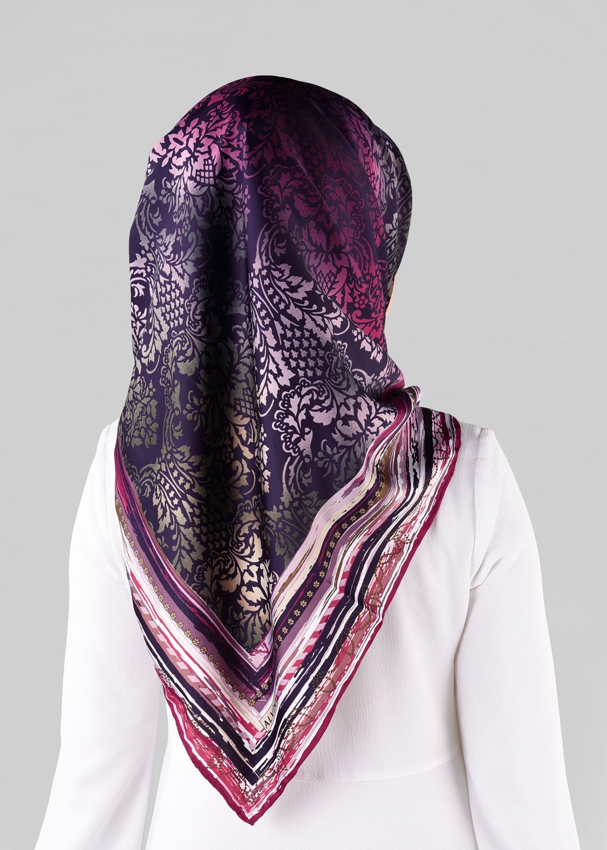 Tesettür giyim MOR 10063-1 ALVİNA DESENLİ EŞARP